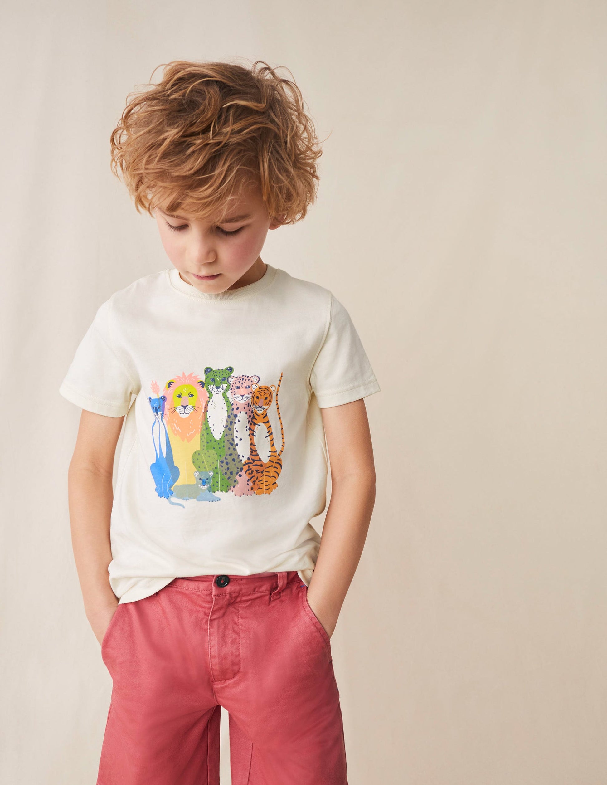 T-Shirt mit Grafik-Vanille, Katzen-4