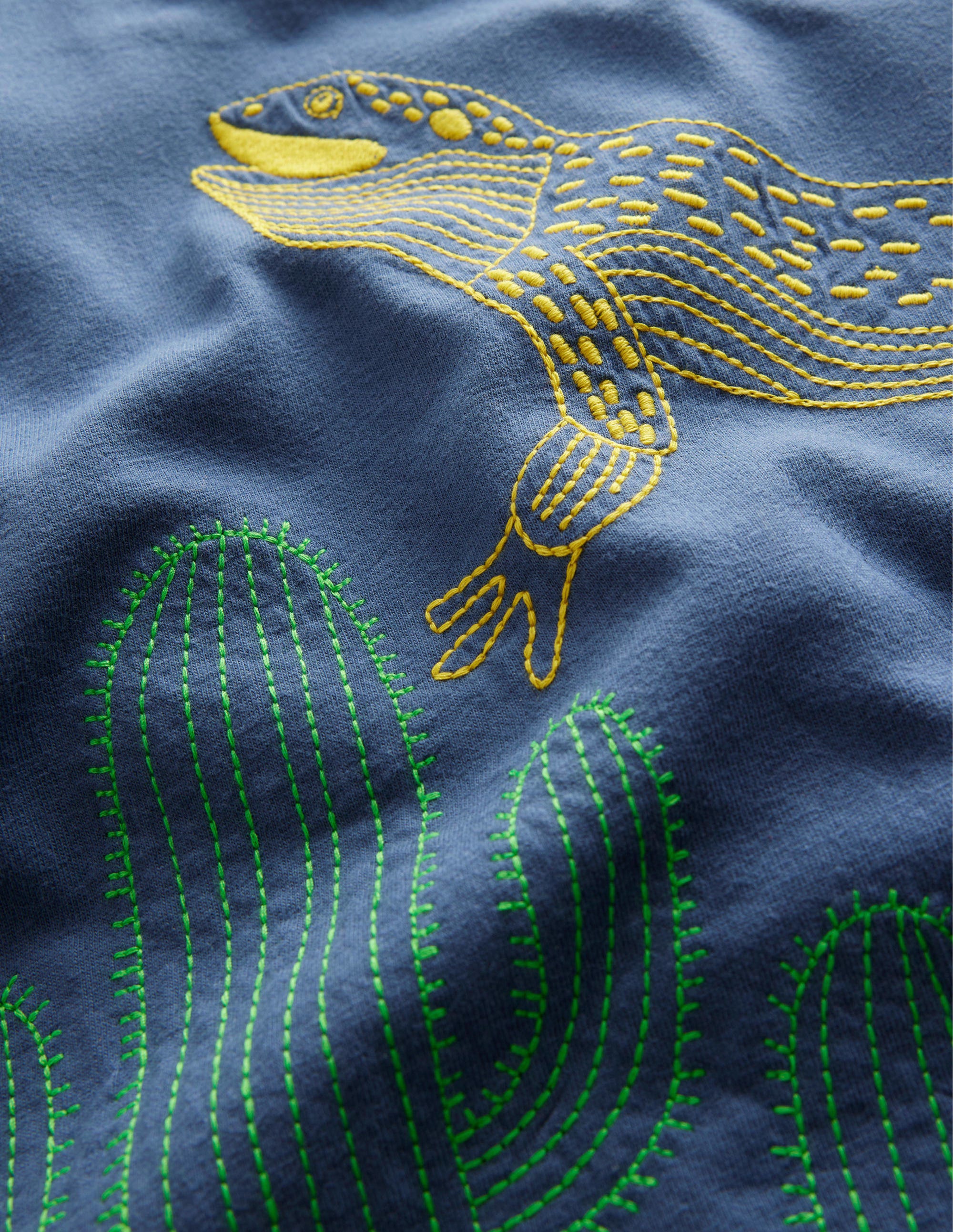 T-shirt épais à motif cousu-Lézard bleu robot - Image 3