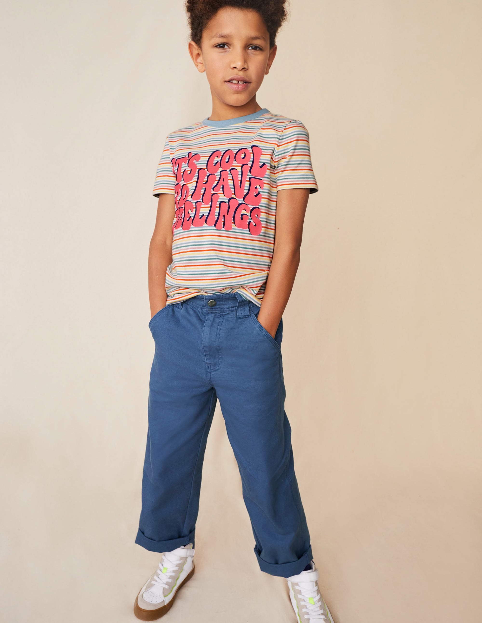 Pantalon style charpentier en toile-Bleu robot - Image 4