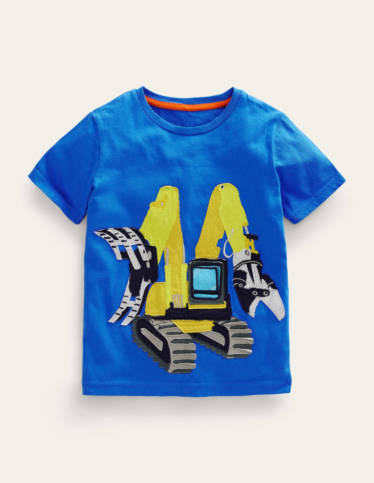 T-Shirt mit Applikation-Blau, Bagger - Image 1