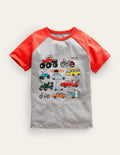 Raglan-T-Shirt mit Fakten-Erdbeerkuchenrot, Fahrzeuge