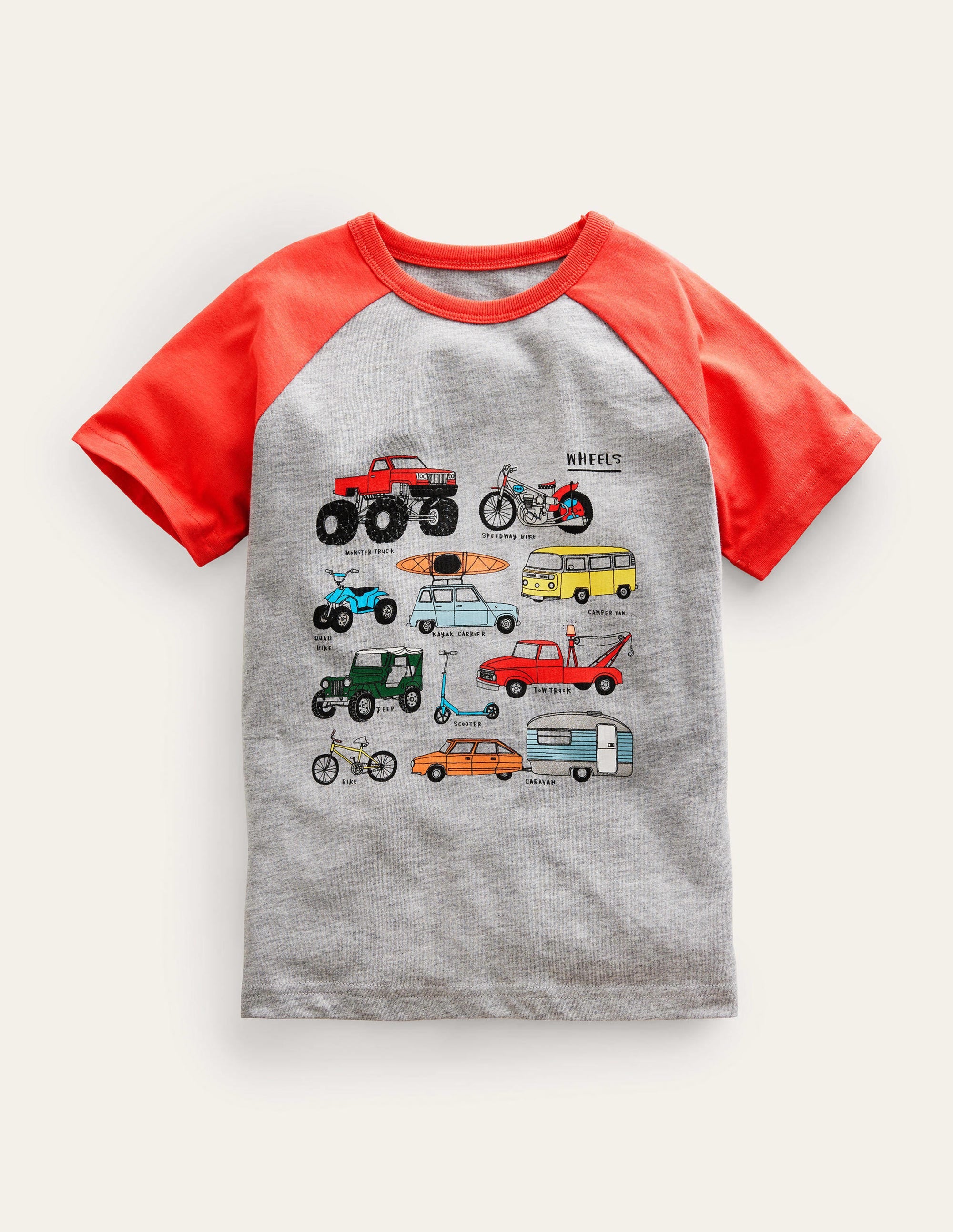 Raglan-T-Shirt mit Fakten-Erdbeerkuchenrot, Fahrzeuge - Image 1