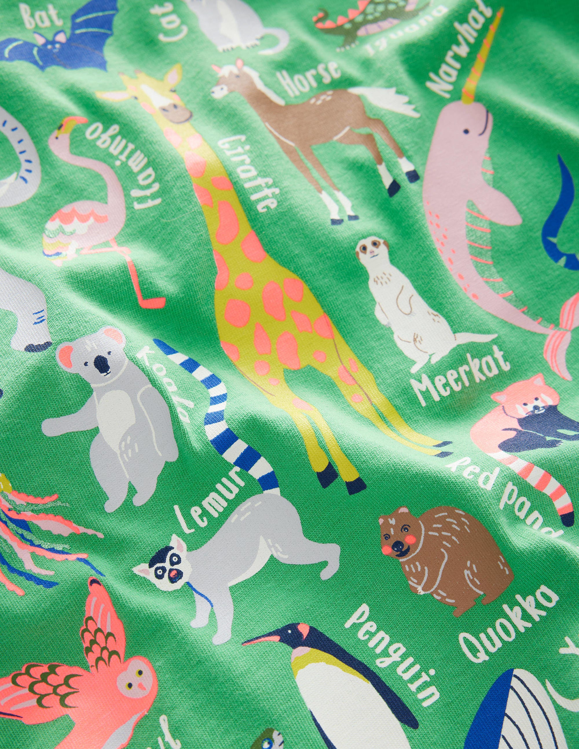 Animal Education T-shirt-Aloe Green Animal Alphabet - Image 3