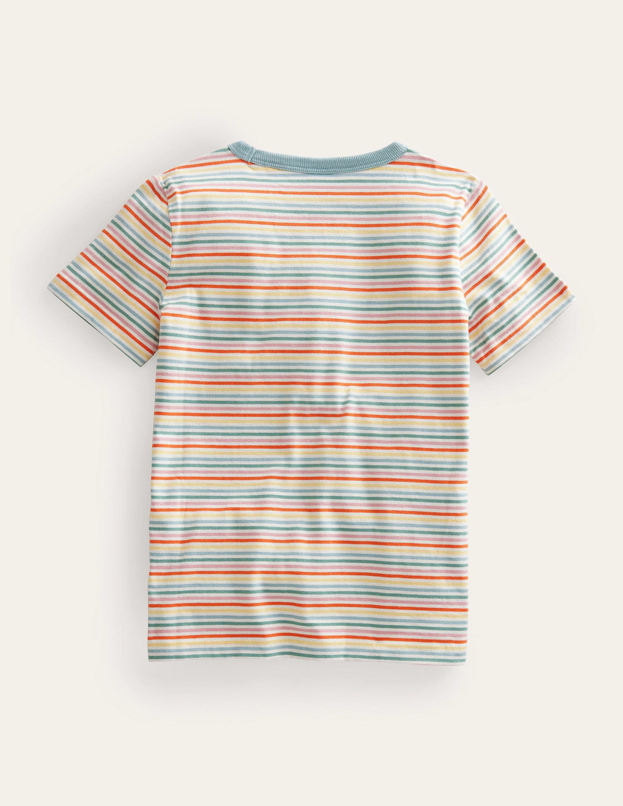 Stripy Slogan T-shirt-Multi Rainbow - Image 2