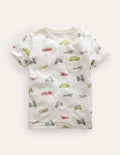 T-Shirt mit durchgehendem Muster-Bunt, Autos