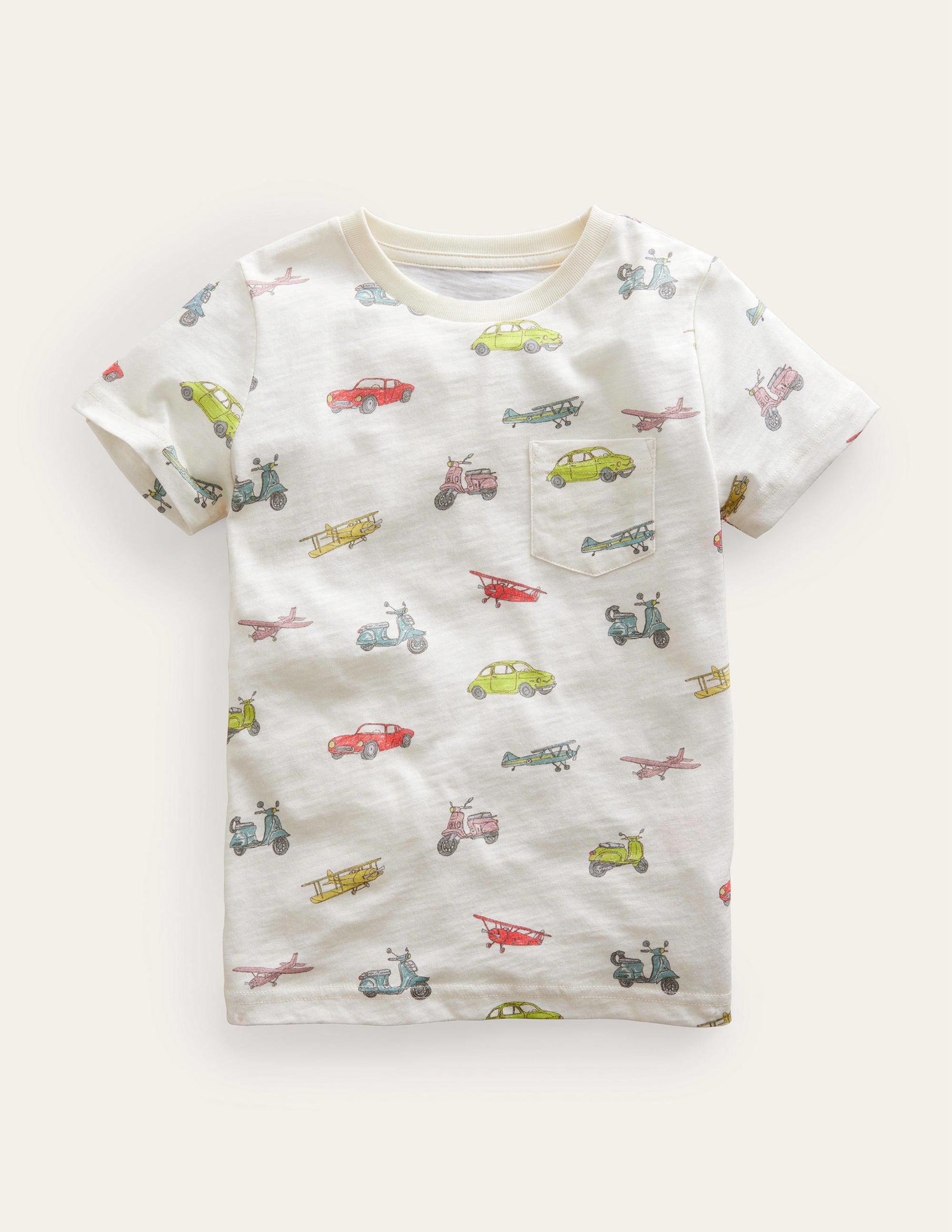 T-Shirt mit durchgehendem Muster-Bunt, Autos - Image 1