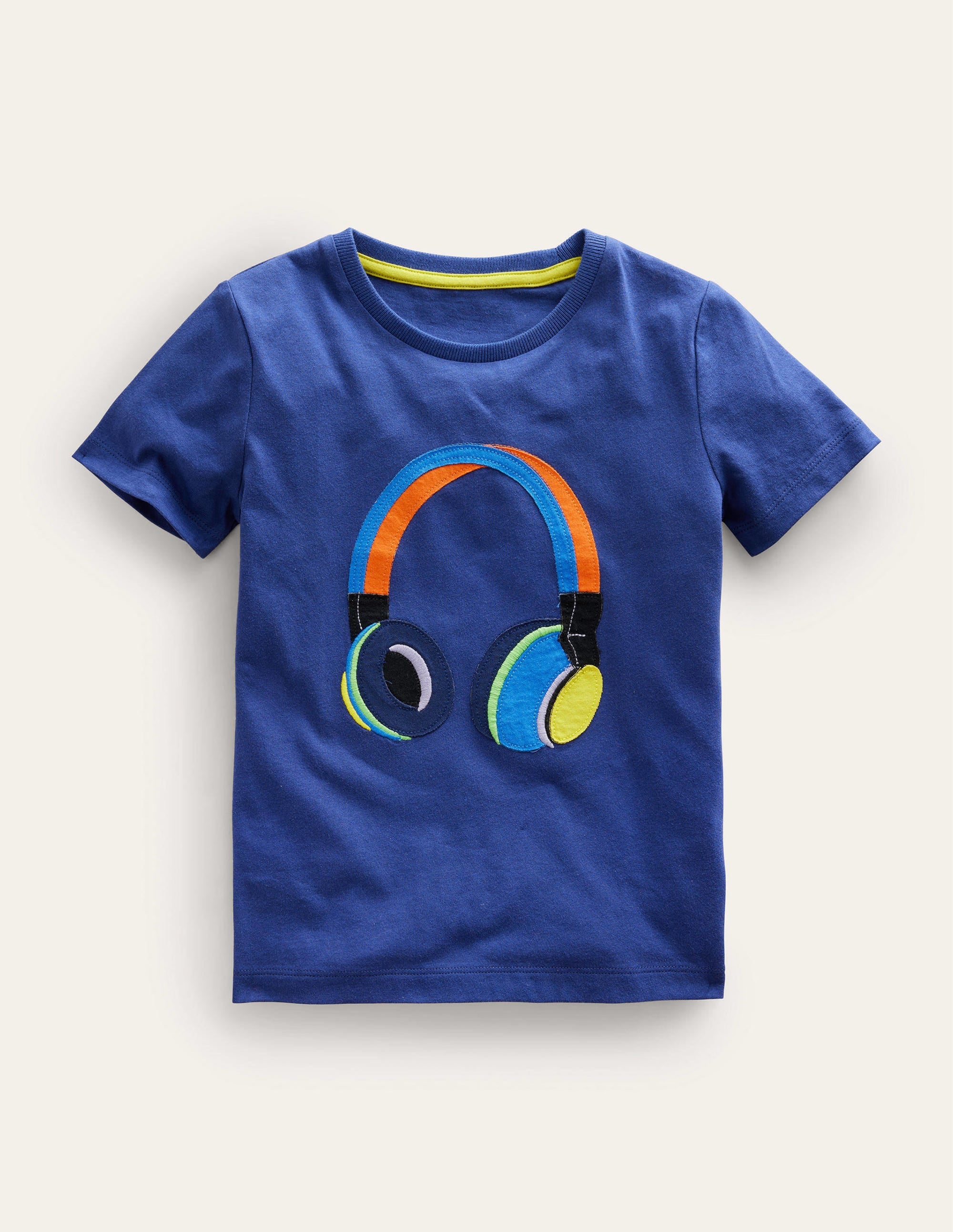 T-shirt à appliqué-Écouteurs bleu tendre - Image 1