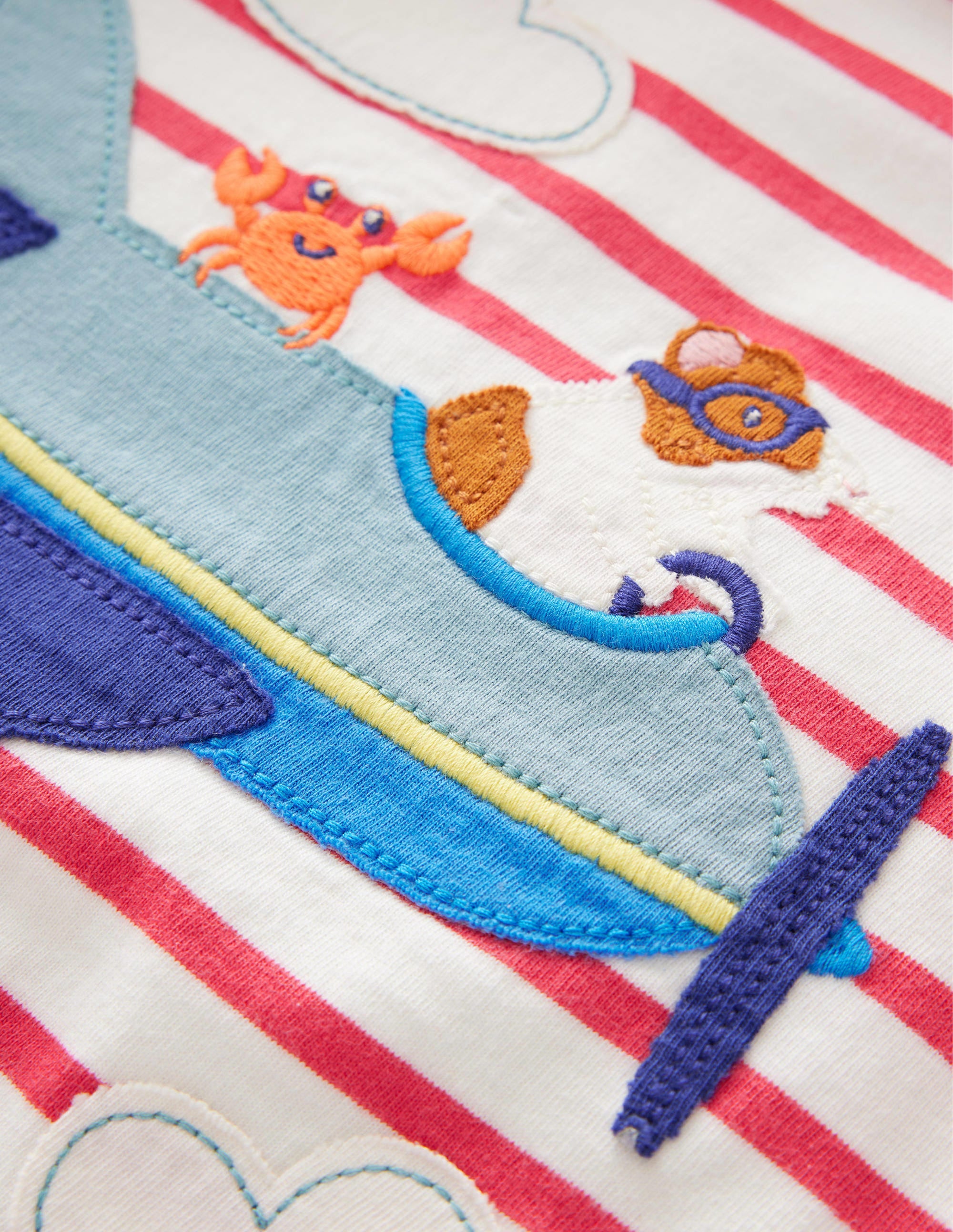 T-shirt à appliqué animal-Cochon d'Inde ivoire/confiture - Image 3