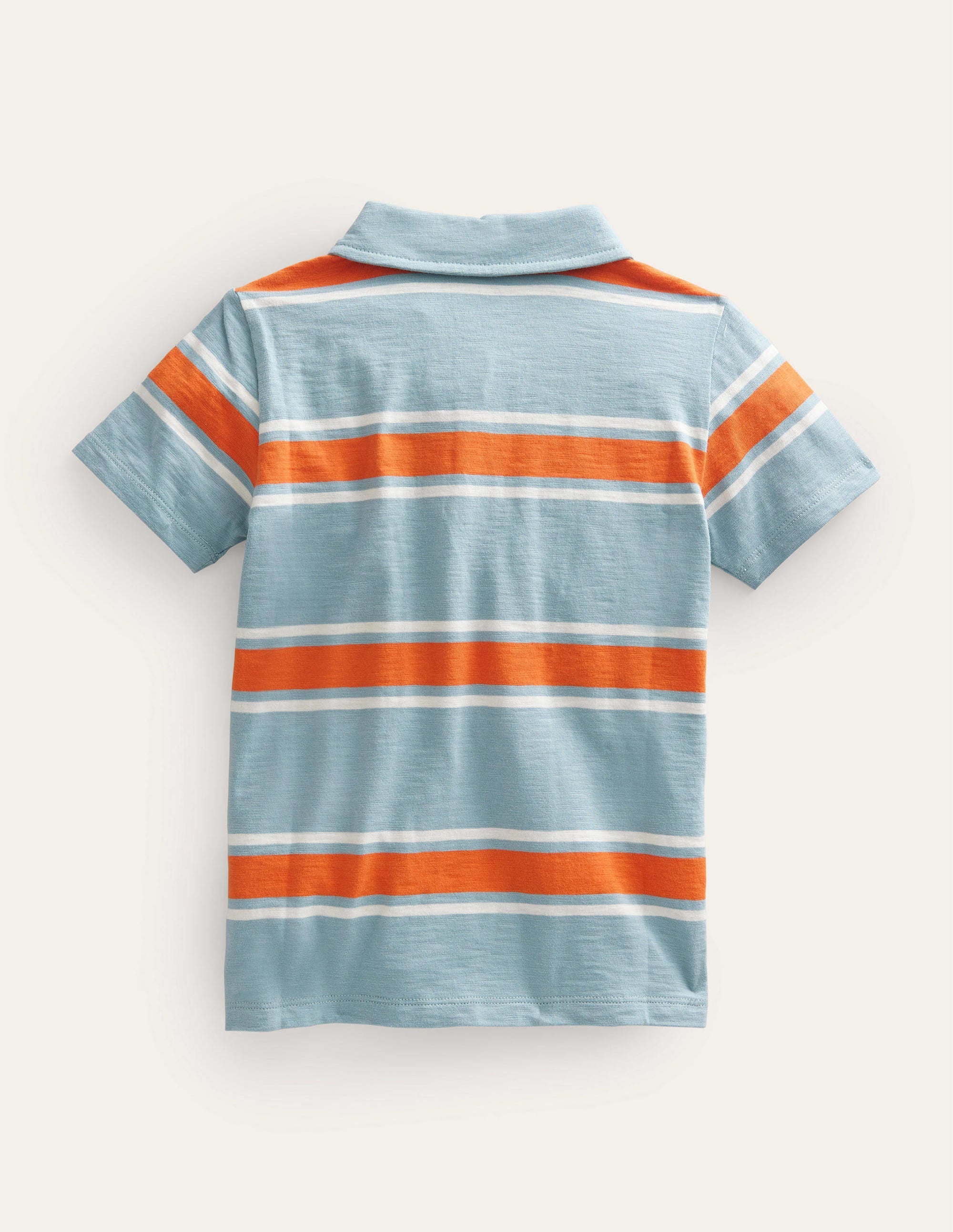 Polo en jersey flammé à motif-Bleu tourmaline/orange feu - Image 2