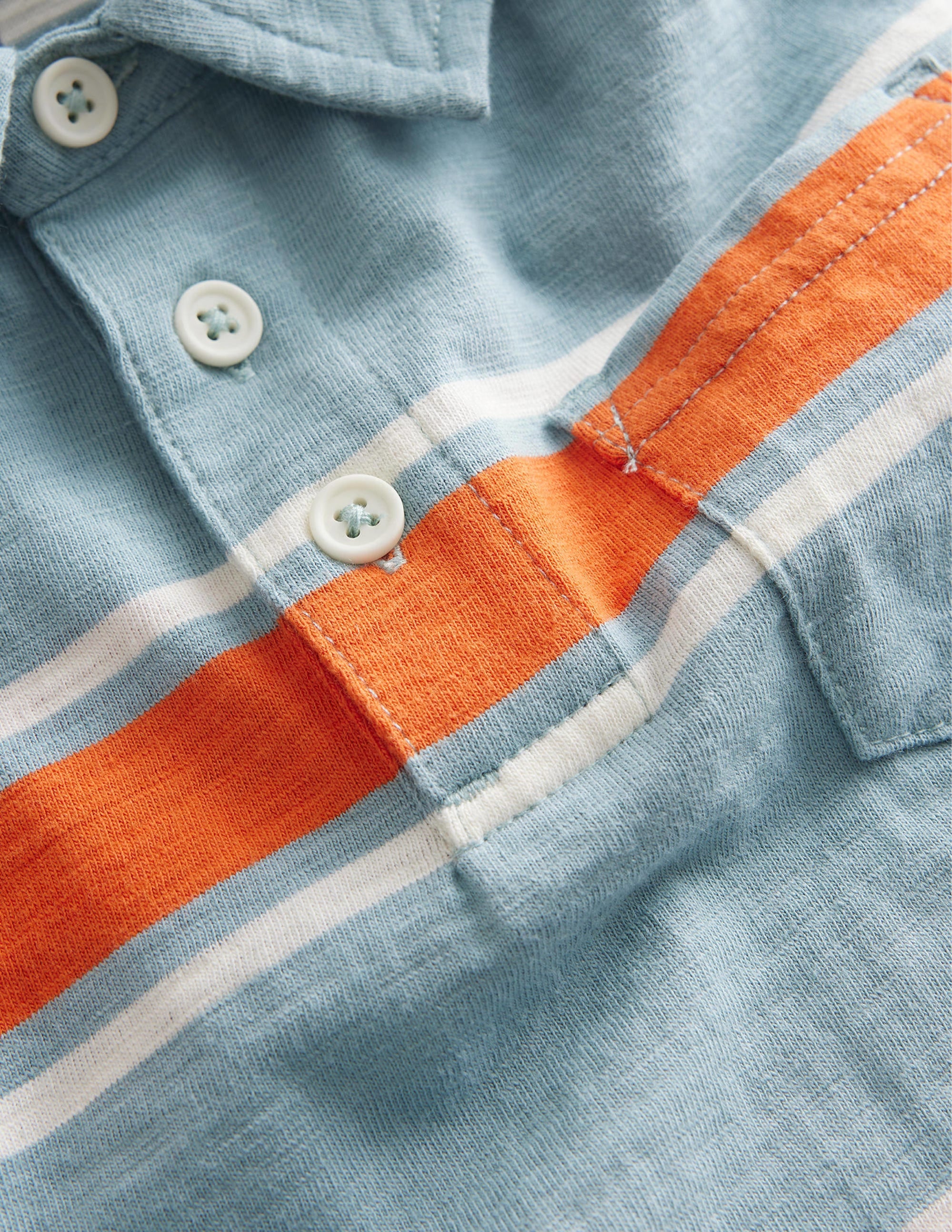Polo en jersey flammé à motif-Bleu tourmaline/orange feu - Image 3