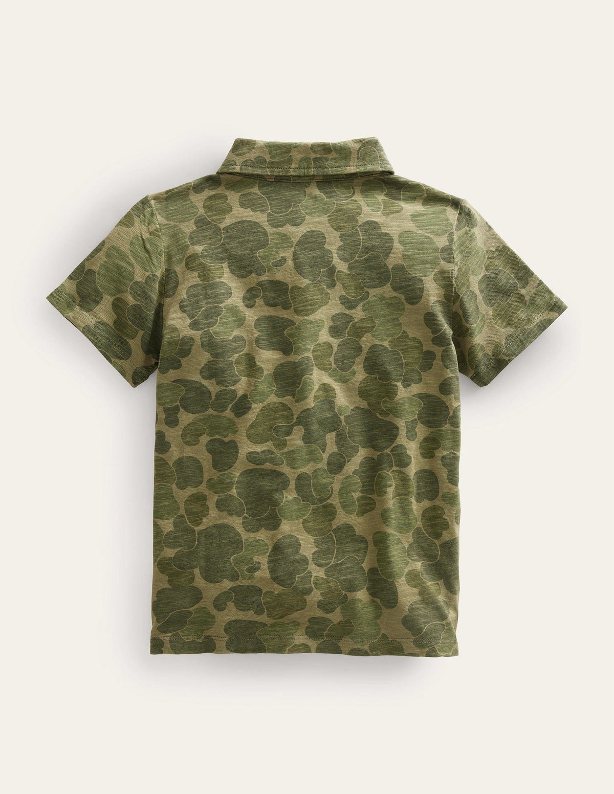 Gemustertes Poloshirt aus Flammgarn-Jersey-Grün, Camouflage-2