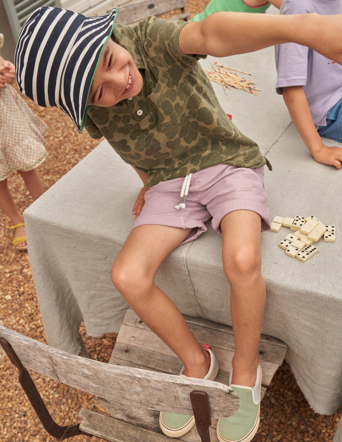 Gemustertes Poloshirt aus Flammgarn-Jersey-Grün, Camouflage-4
