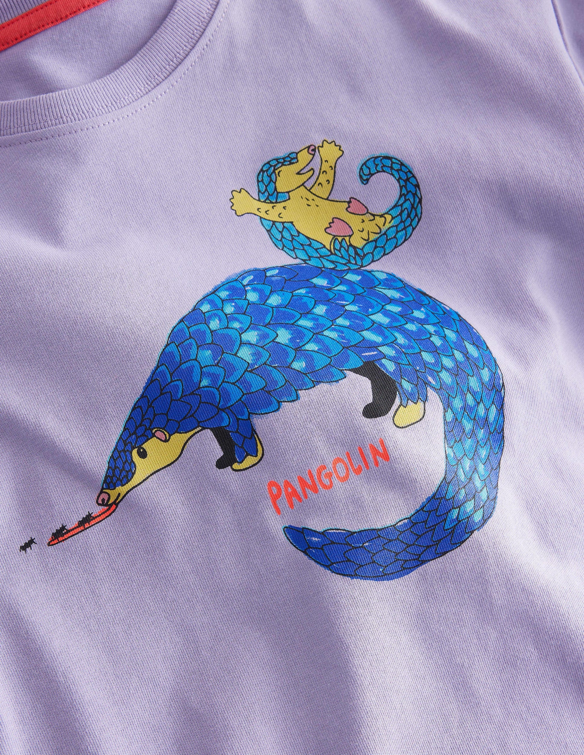 T-shirt décontracté imprimé-Pangolin lavande brumeuse-3