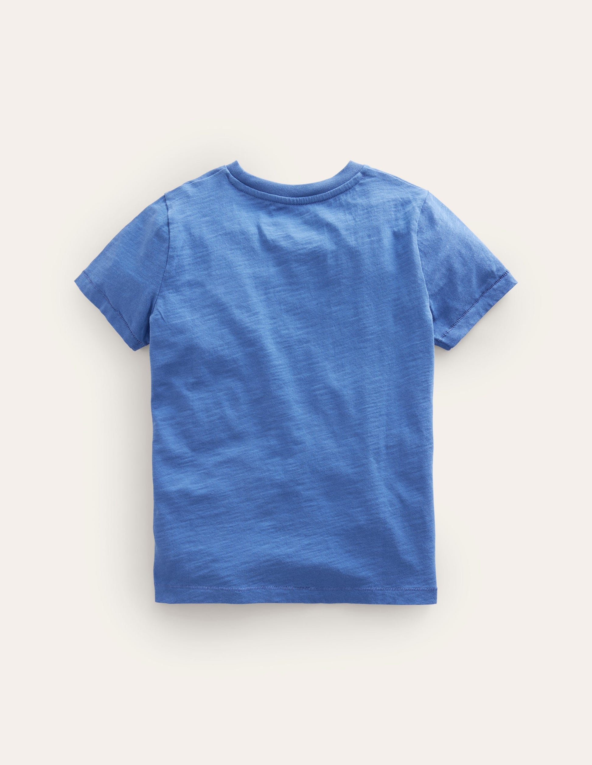T-shirt délavé en tissu flammé-Bleu de Delft-2