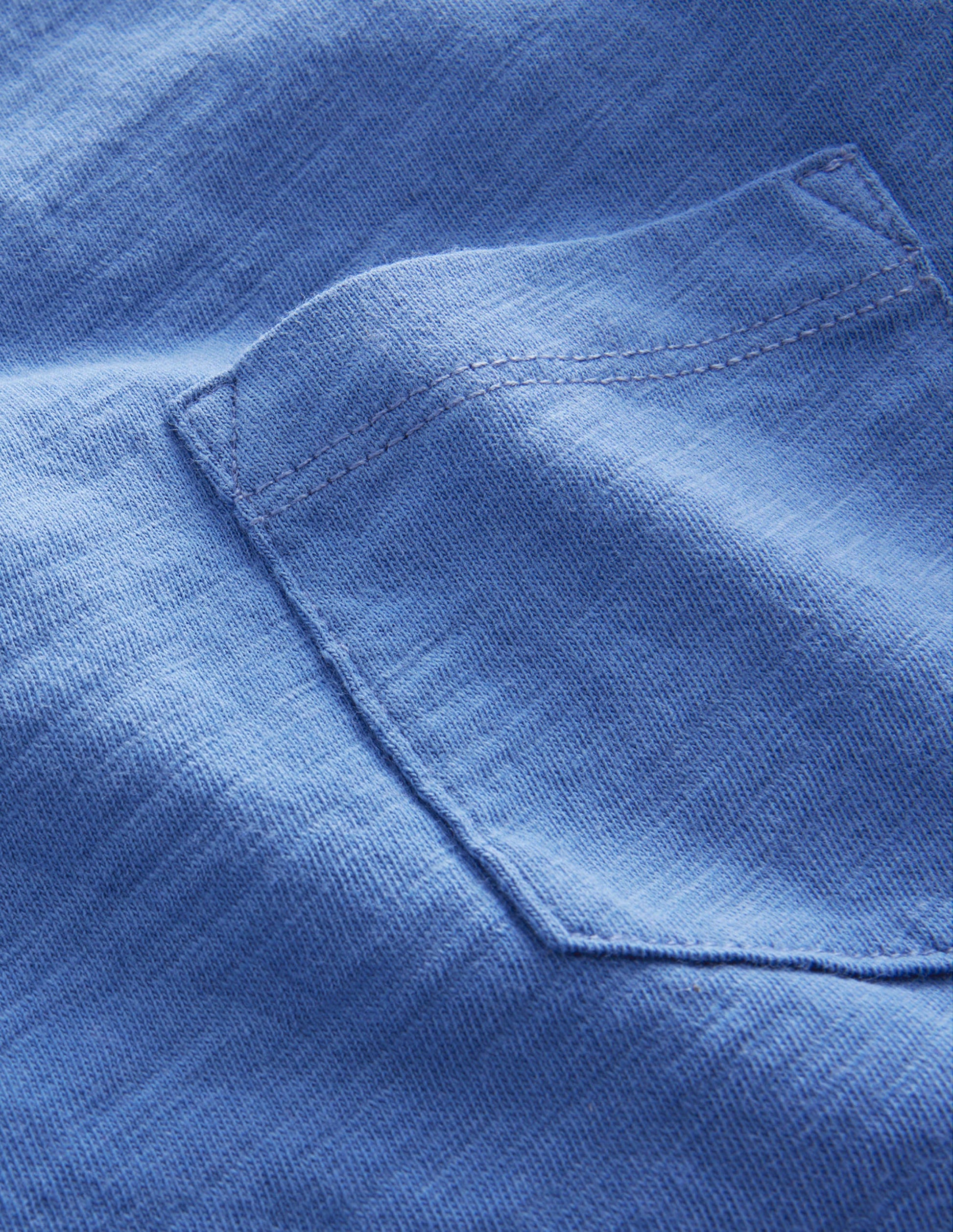 T-shirt délavé en tissu flammé-Bleu de Delft-3