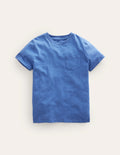 T-shirt délavé en tissu flammé-Bleu de Delft