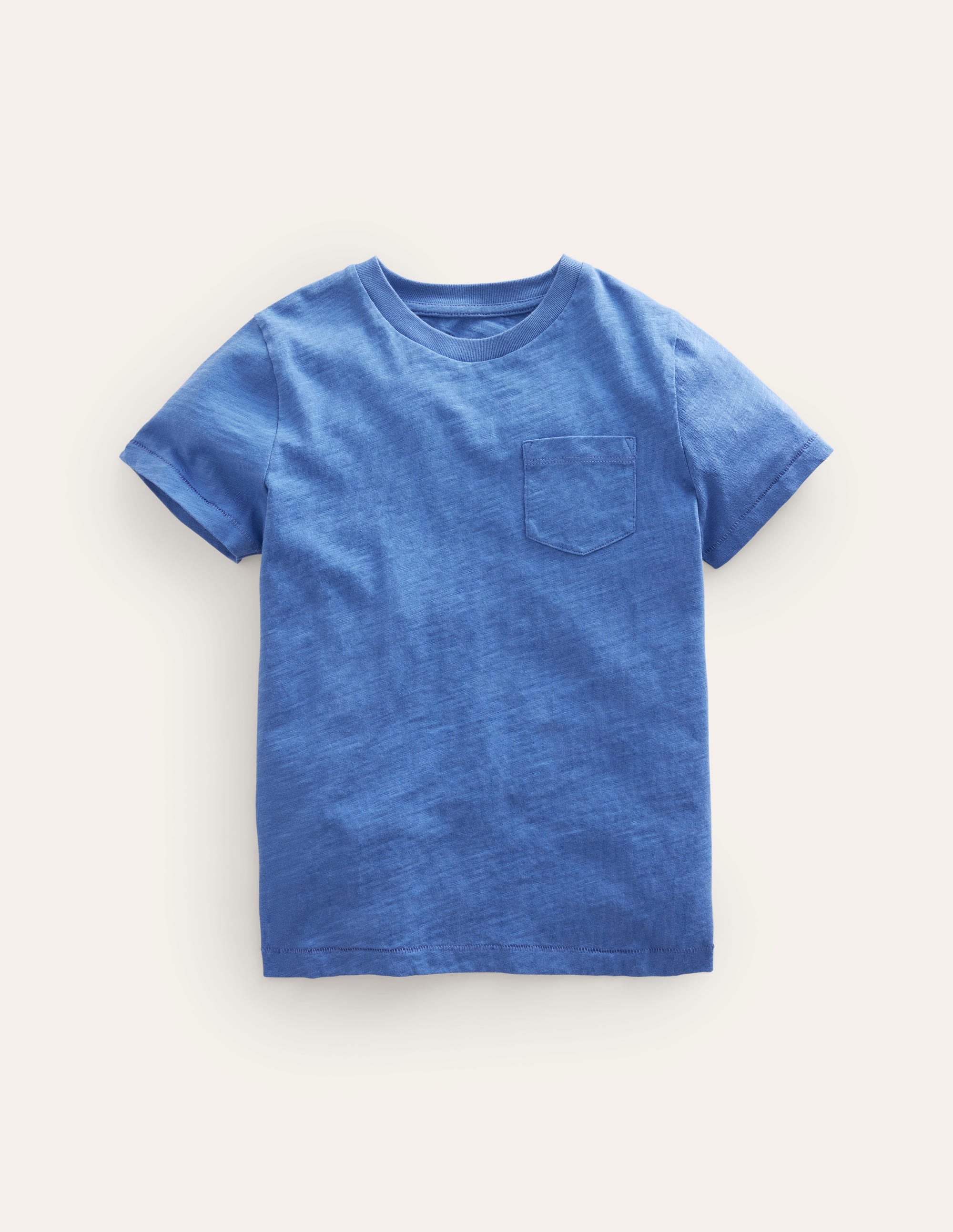 T-shirt délavé en tissu flammé-Bleu de Delft - Image 1