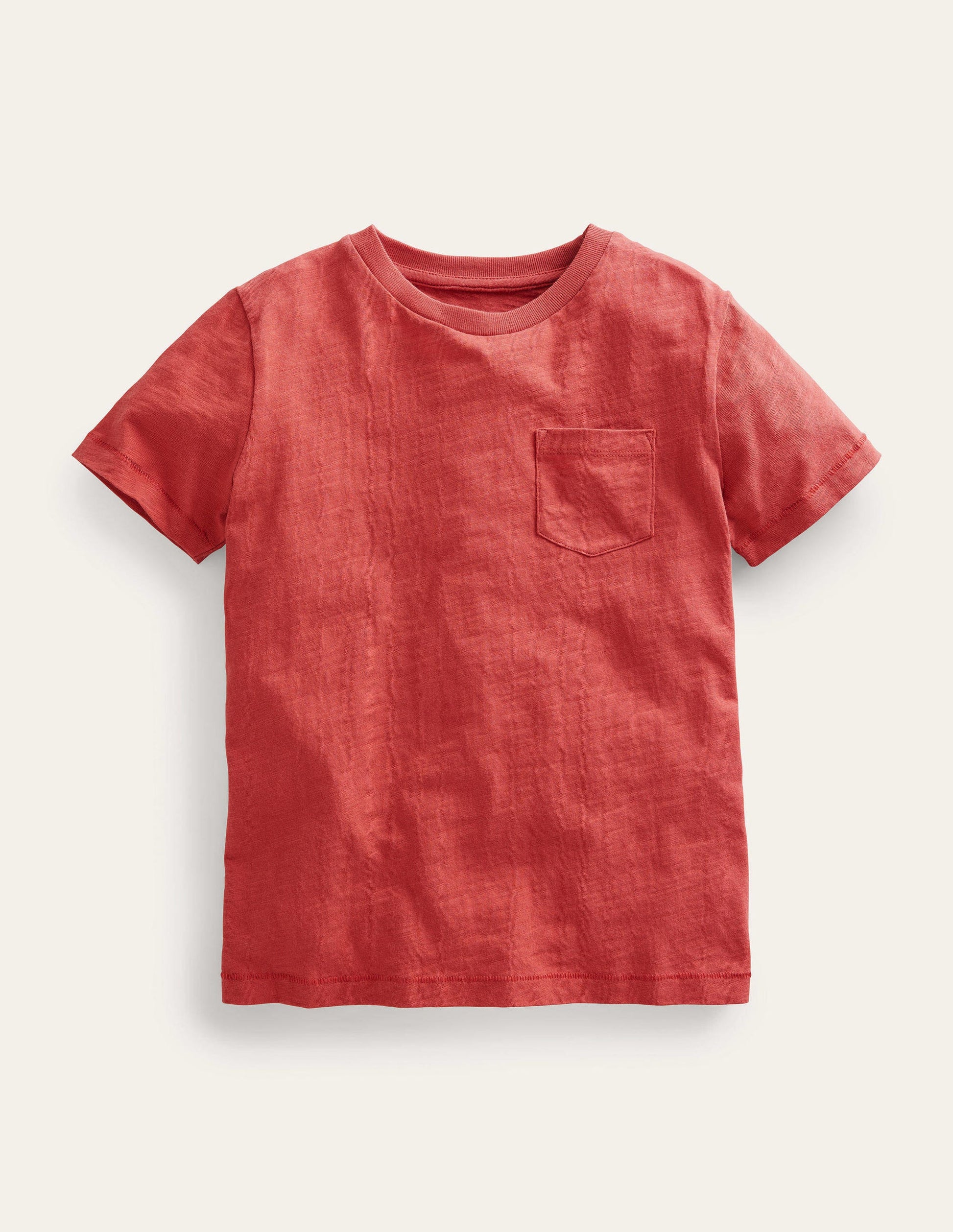 Vorgewaschenes Flammgarn-T-Shirt-Verwaschenes Marmeladenrot-1