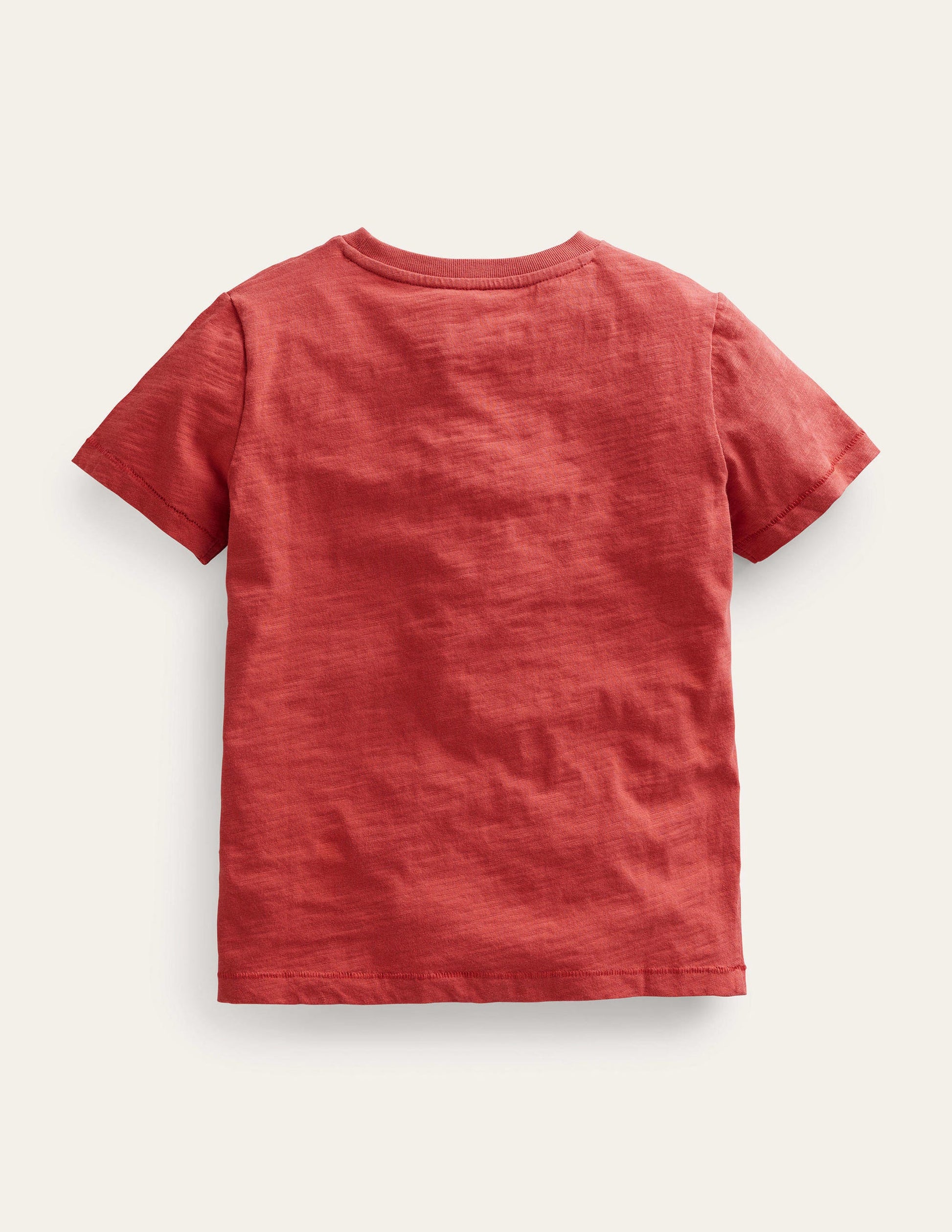 Vorgewaschenes Flammgarn-T-Shirt-Verwaschenes Marmeladenrot-2