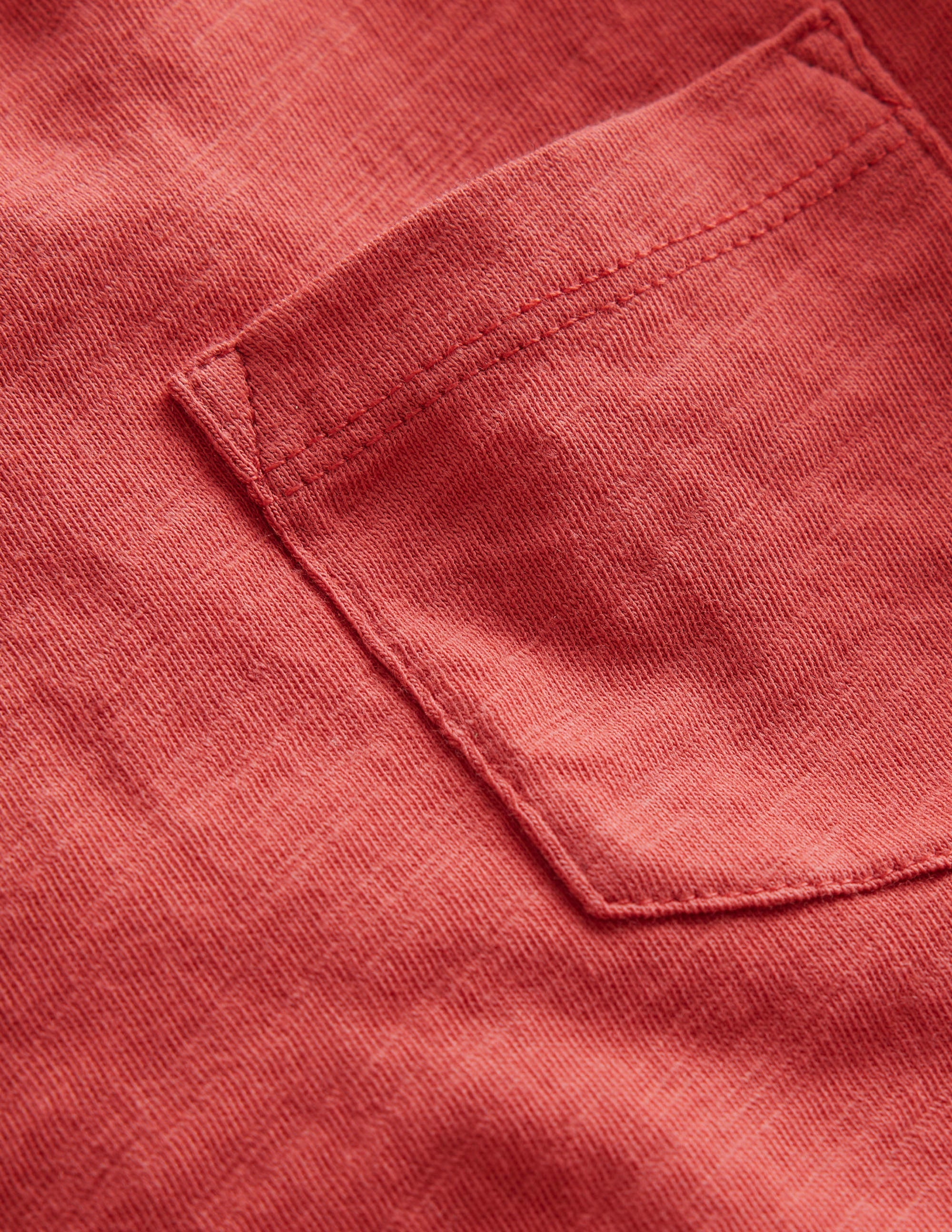 Vorgewaschenes Flammgarn-T-Shirt-Verwaschenes Marmeladenrot - Image 3