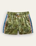 Sportliche Shorts mit Streifen-Grün, Blasen-Camouflagemuster