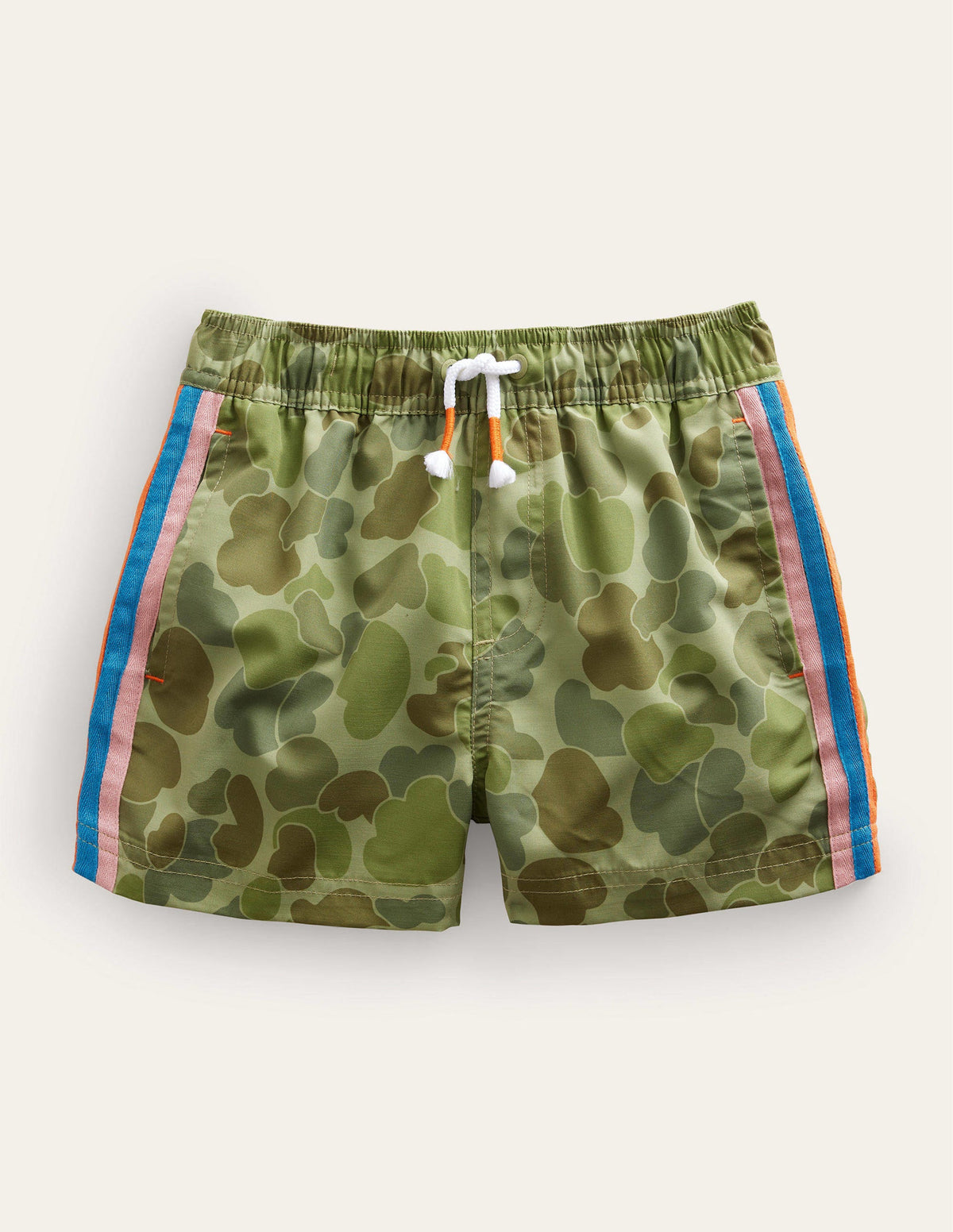 Sportliche Shorts mit Streifen-Grün, Blasen-Camouflagemuster-1