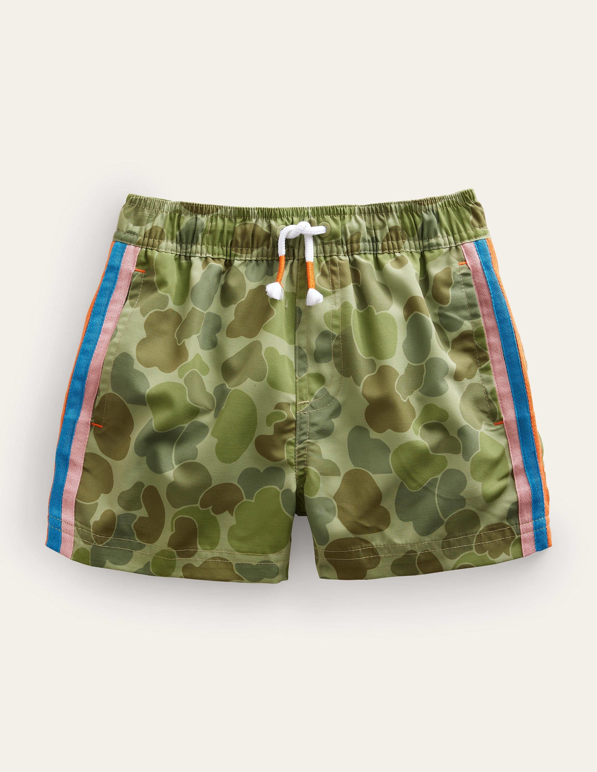 Sportliche Shorts mit Streifen-Grün, Blasen-Camouflagemuster - Image 1