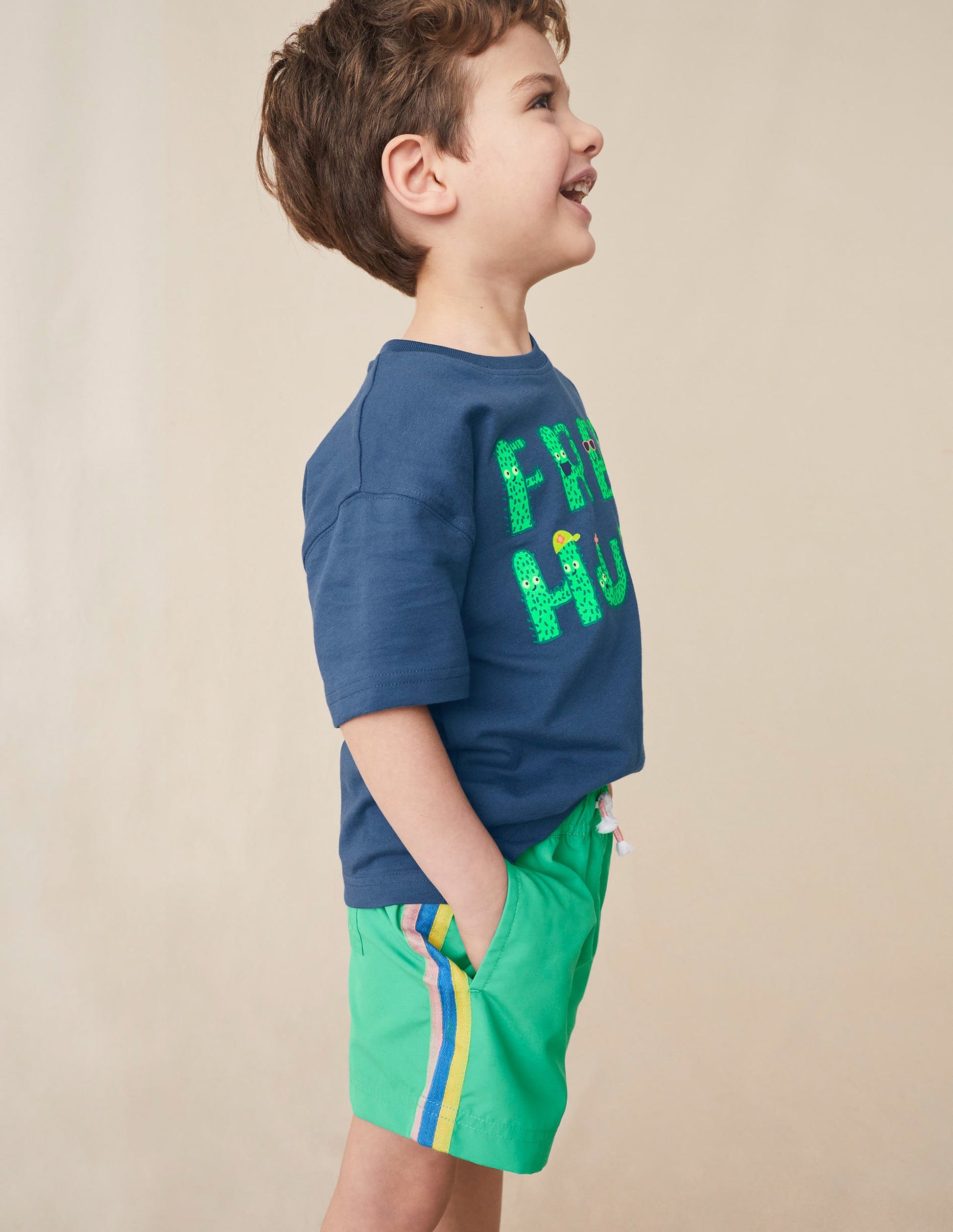 Short sportif rayé-Asperge-5