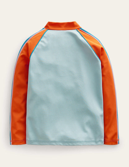 Badeshirt mit halbem Reißverschluss-Turmalinblau-3