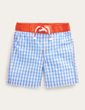 Gingham Board Shorts-Cabana Blue, Gingham Check