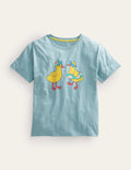 T-shirt décontracté et imprimé à logo-Canards bleu tourmaline