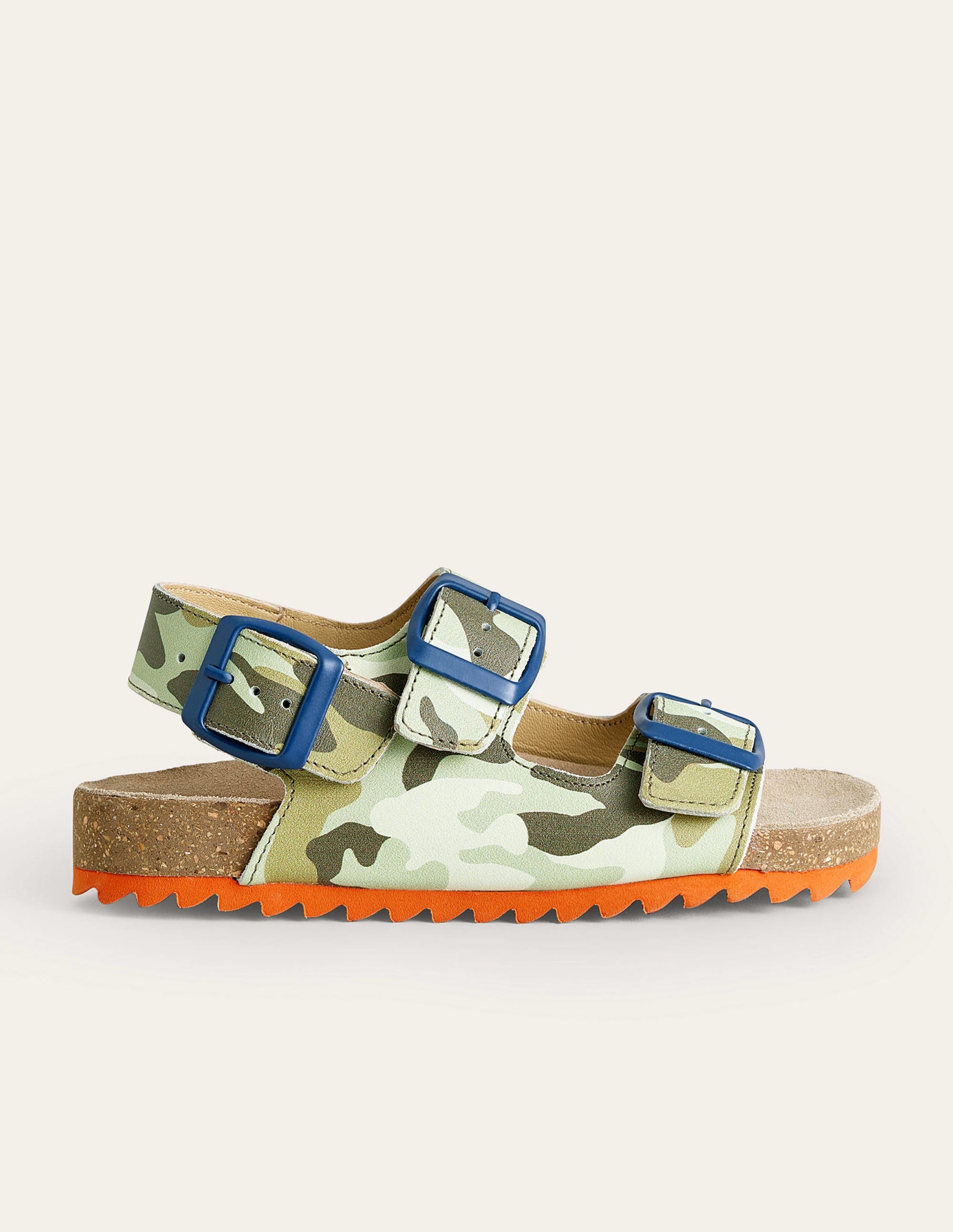 Sandales en cuir-Vert camouflage - Image 1