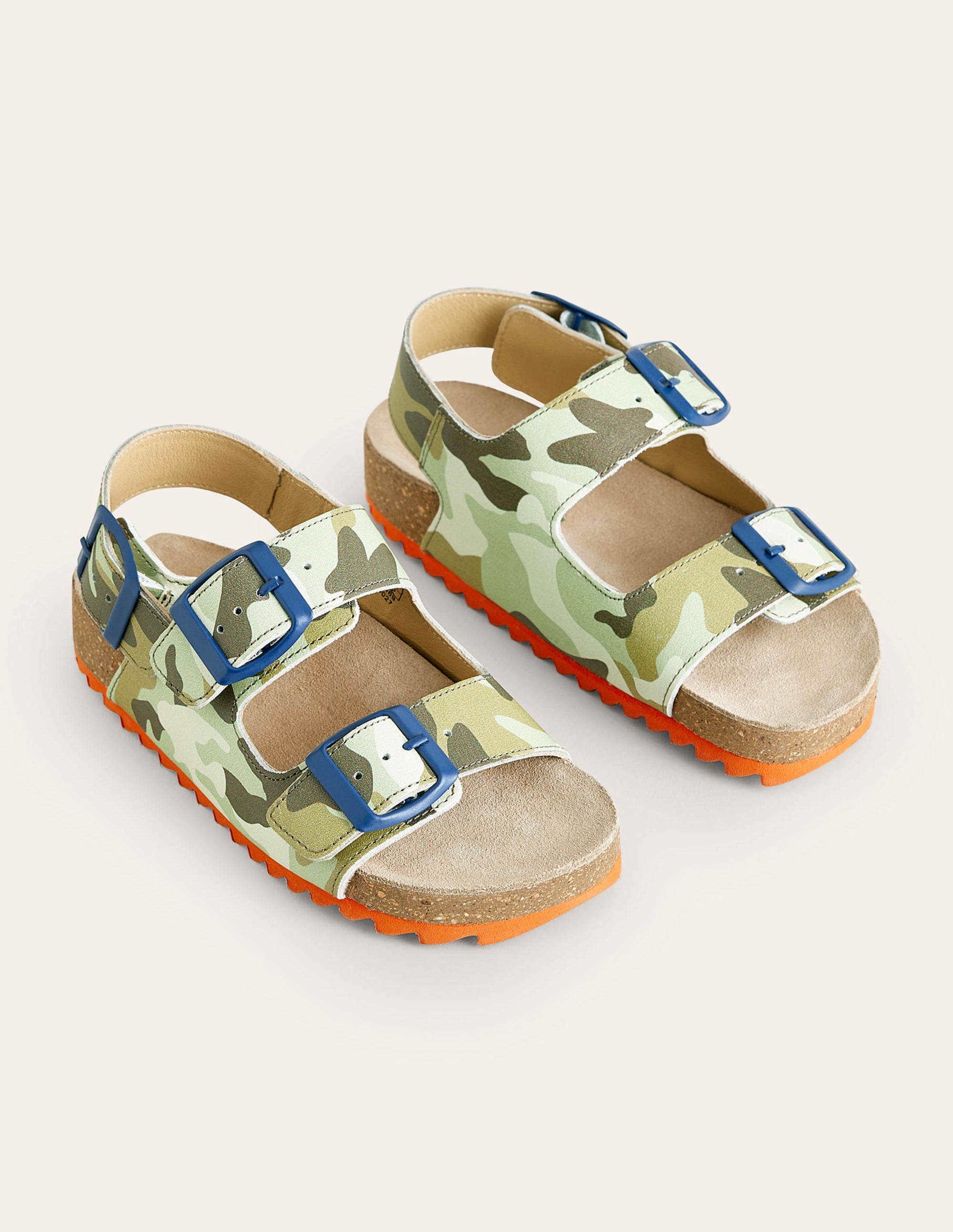 Sandales en cuir-Vert camouflage - Image 2