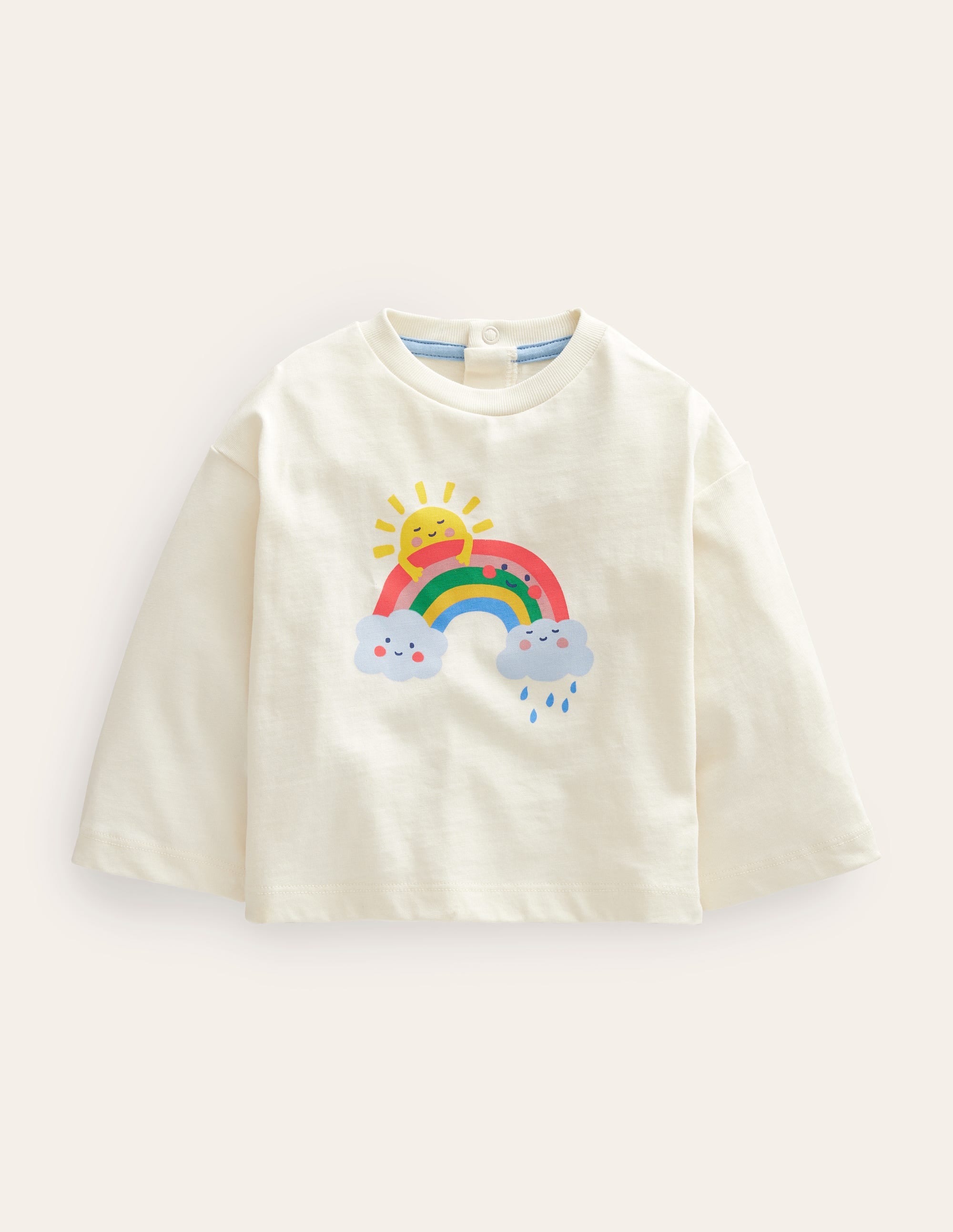 Lässiges Sweatshirt mit Regenbogenmotiv-Naturweiß, Regenbogen - Image 1