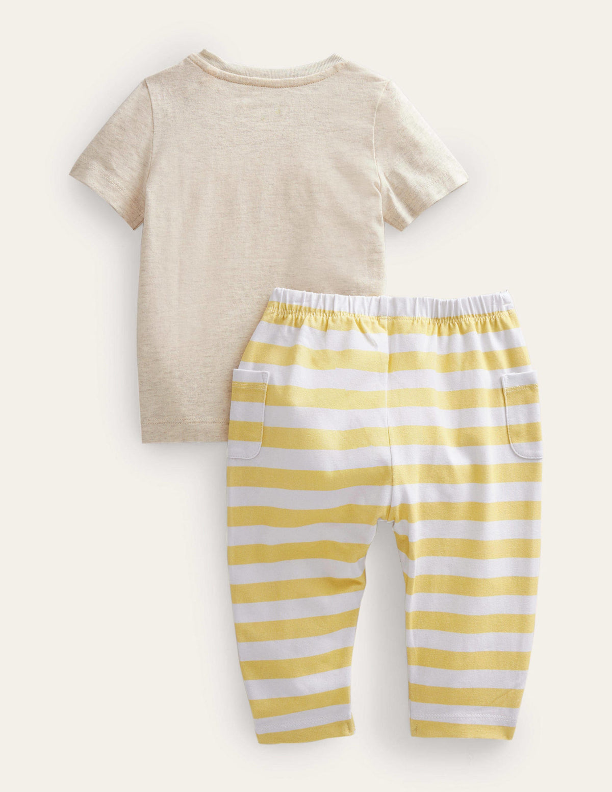 Set aus Oberteil und Hose mit Applikation-Hellbeige Meliert, Regenbogen-Sonnen - Image 2