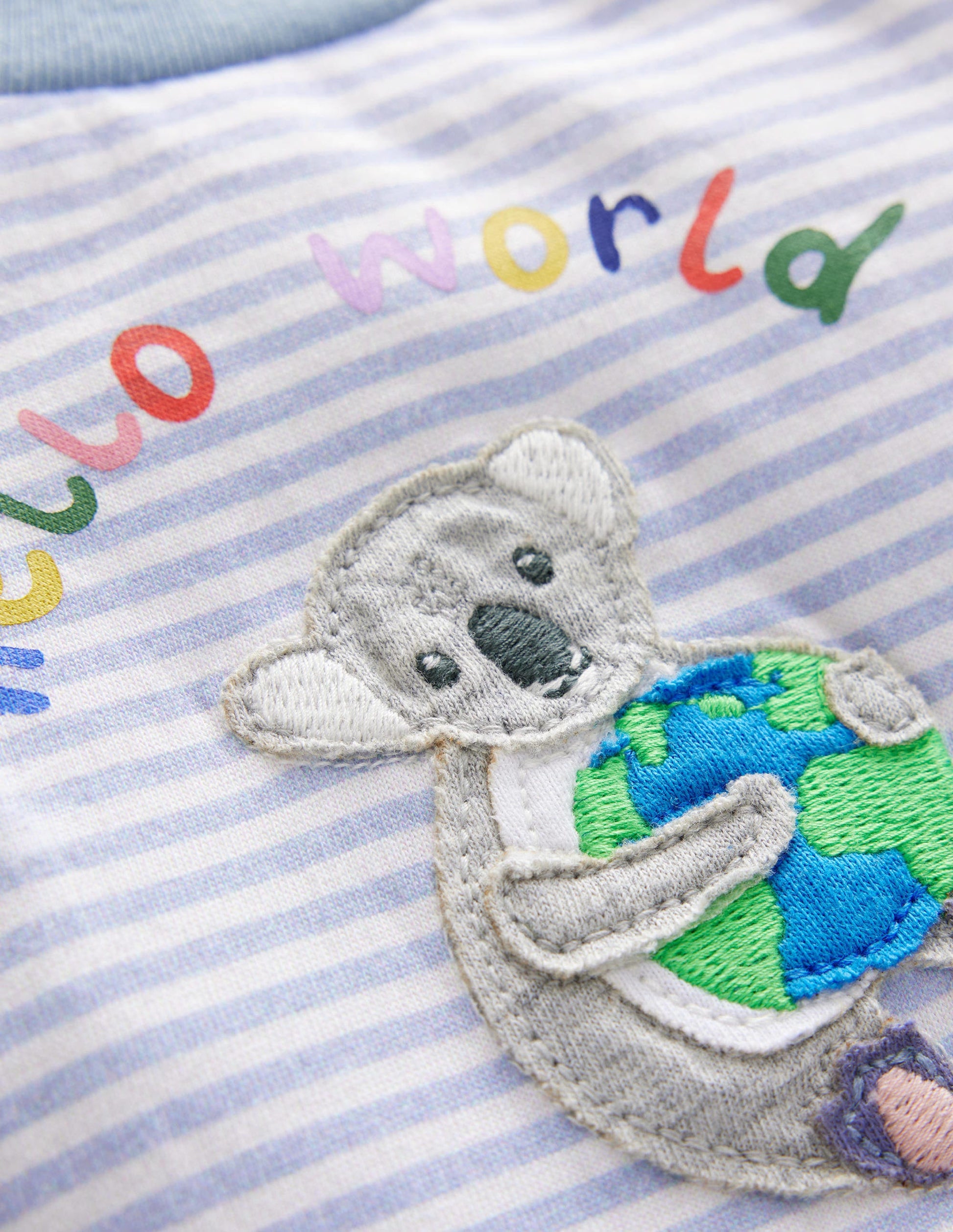 Lässiges T-Shirt-Naturweiß/Blau, Planet-3