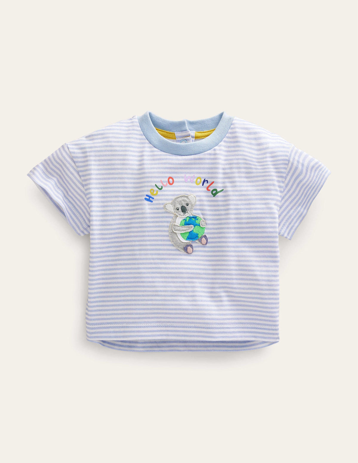 Lässiges T-Shirt-Naturweiß/Blau, Planet-1