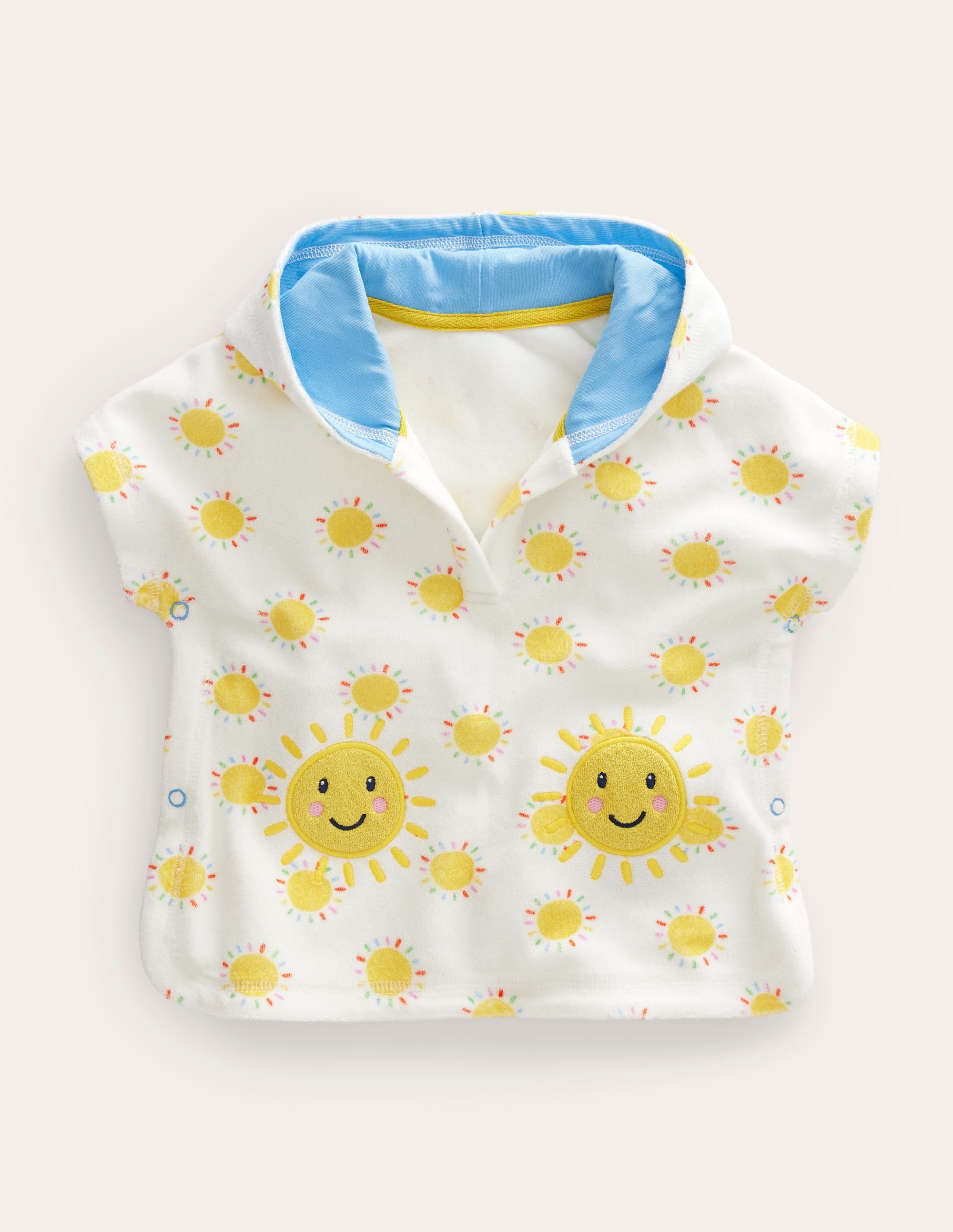 Gemusterter Frottee-Kapuzenponcho-Bunt, Regenbogen-Sonnen - Image 1