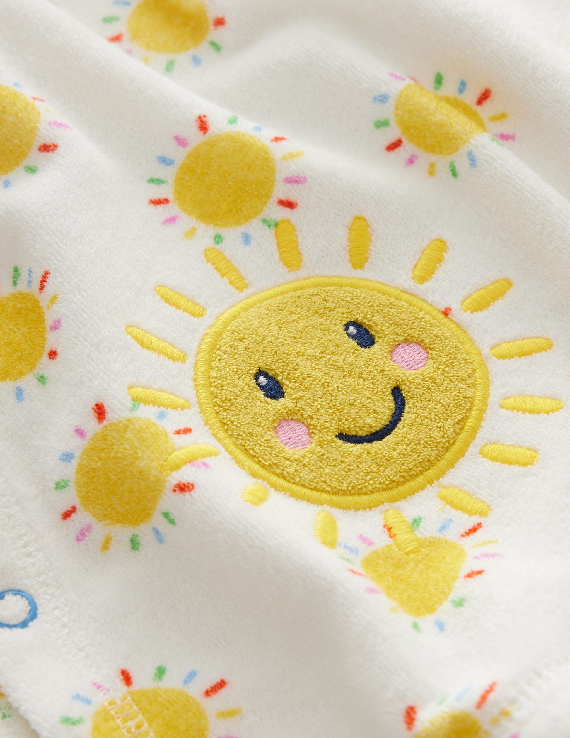 Gemusterter Frottee-Kapuzenponcho-Bunt, Regenbogen-Sonnen-3