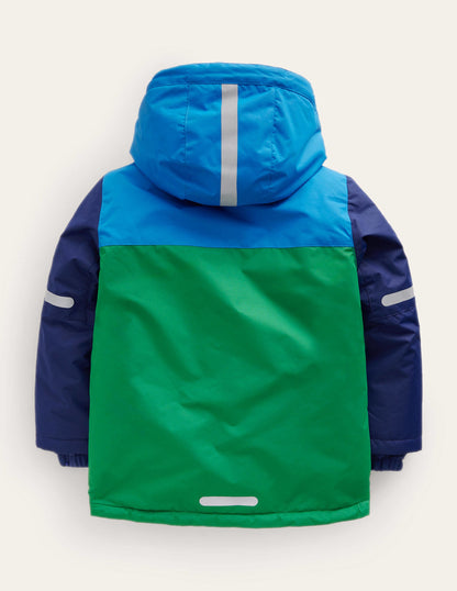 Wasserdichte Allwetterjacke-Grün / Blau / Marineblau-2