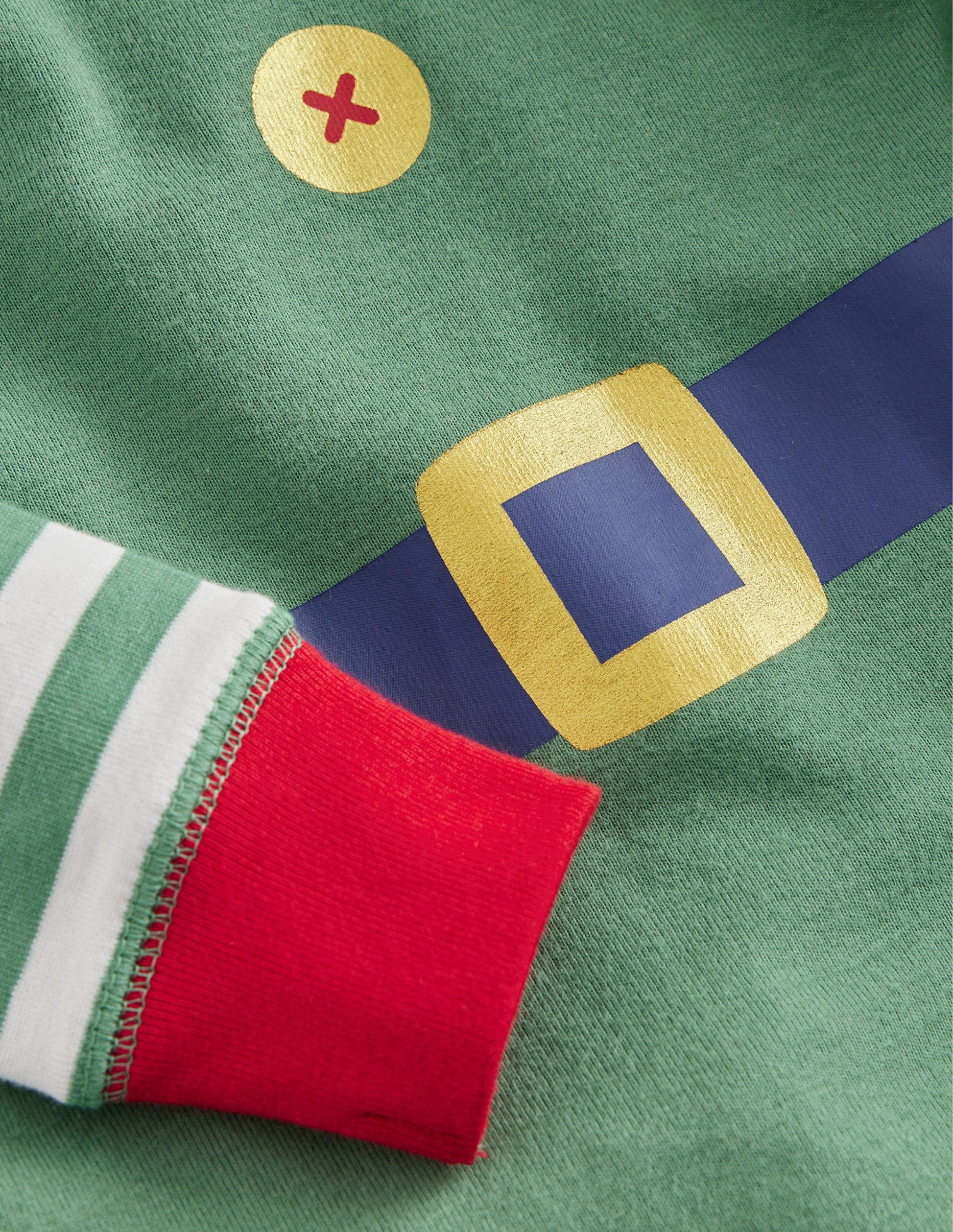 Snug Single Long John Pyjamas-Green Elf-3