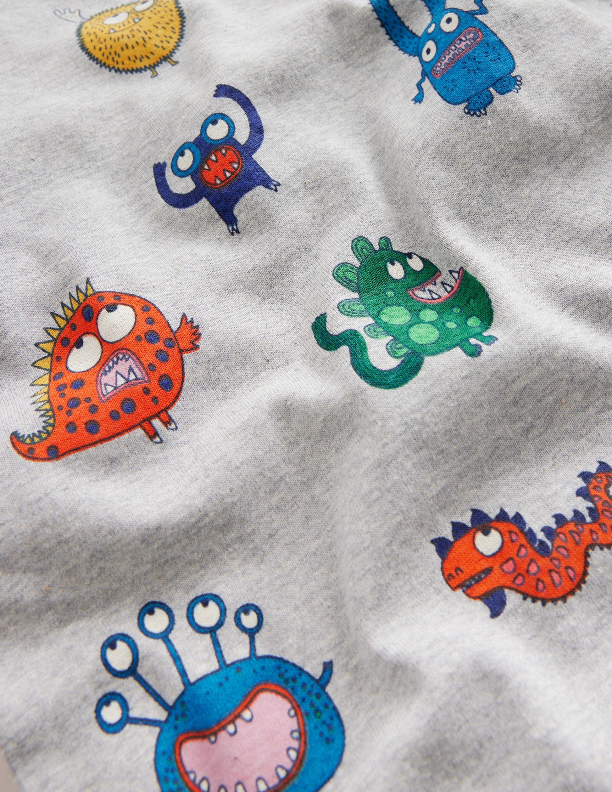 Pyjama long douillet-Monstres gris chiné-3