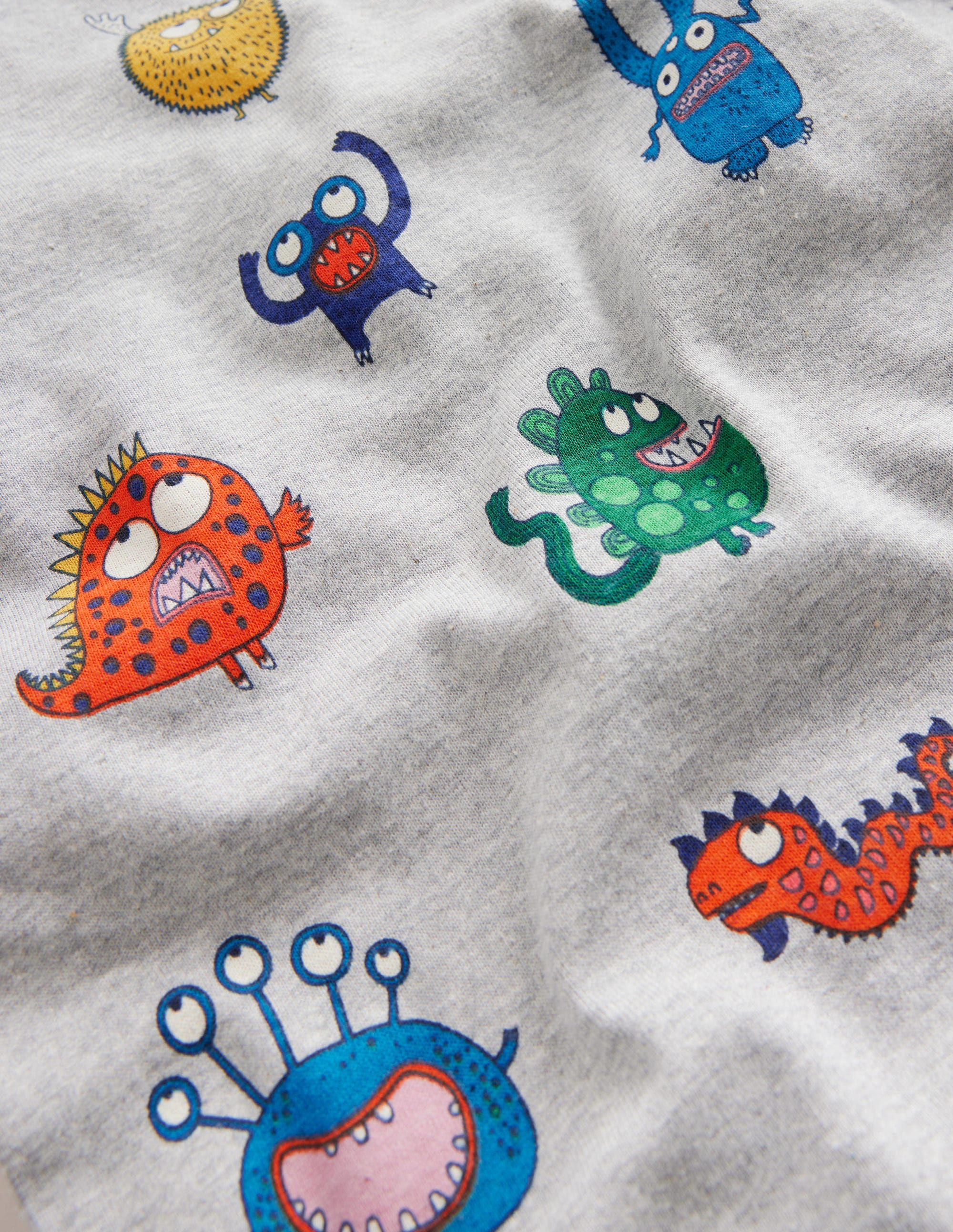 Pyjama long douillet-Monstres gris chiné - Image 3