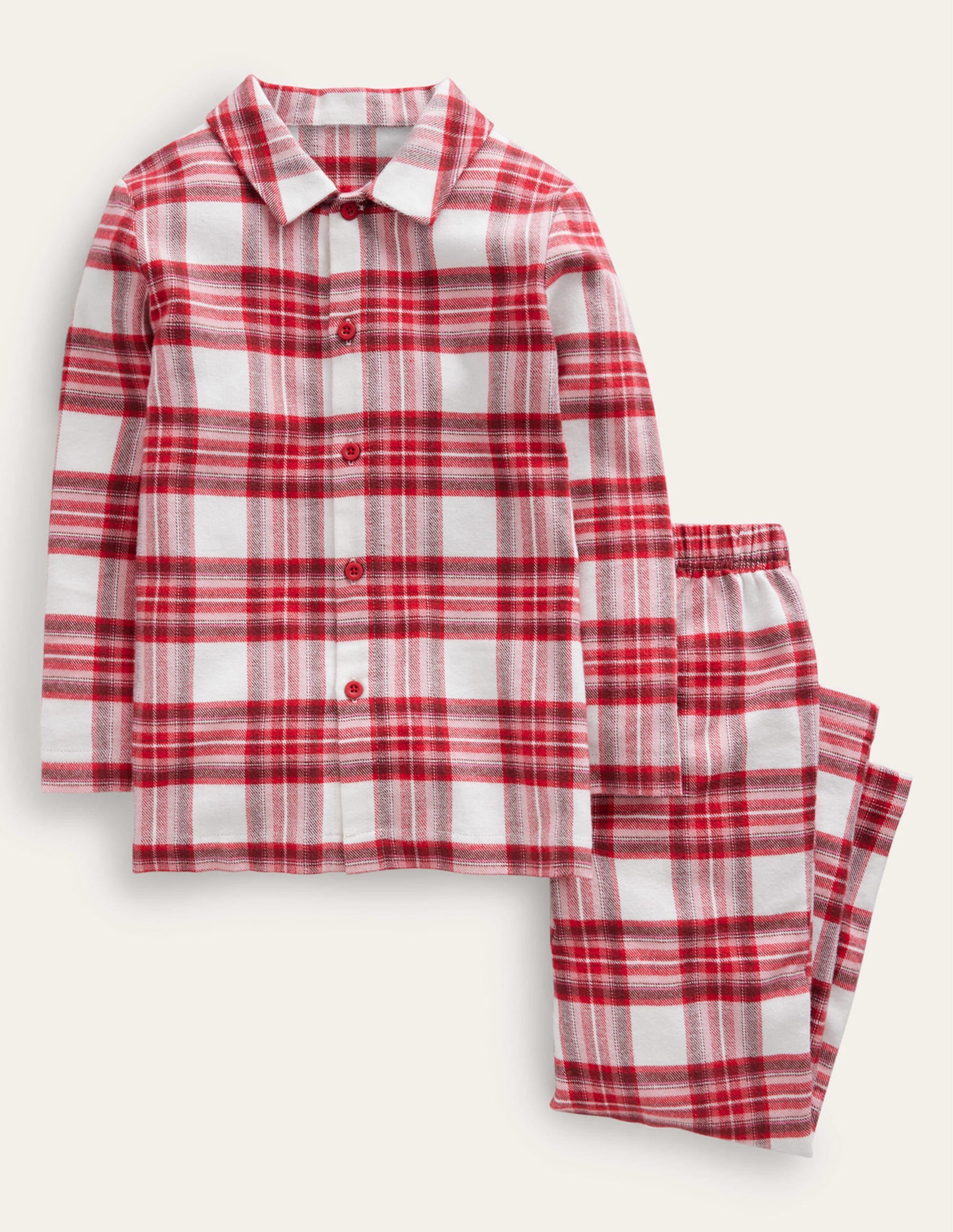 Pyjama-Set aus Webstoff-Pink Kariert - Image 1