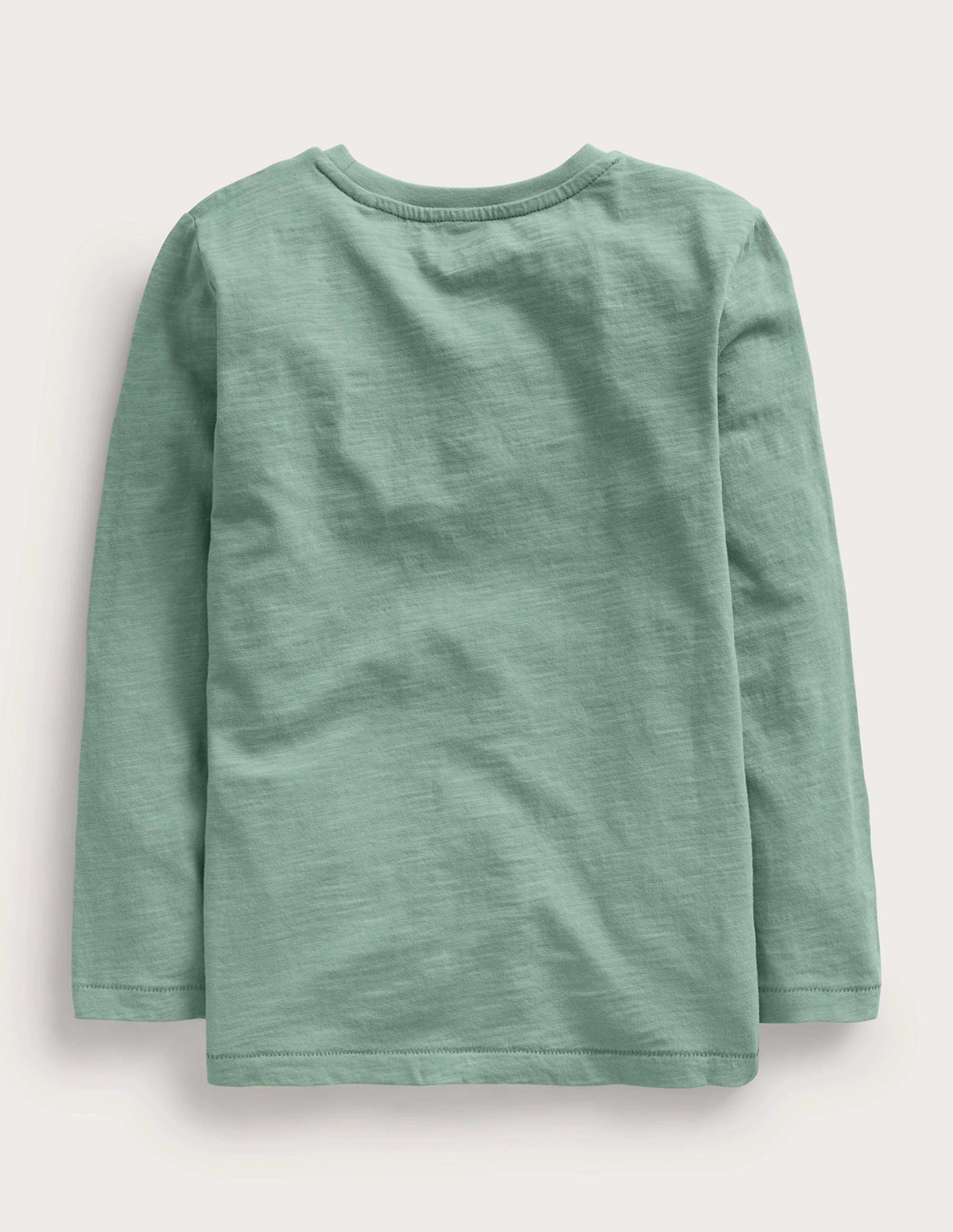 T-shirt délavé à manches longues-Vert fumée - Image 2
