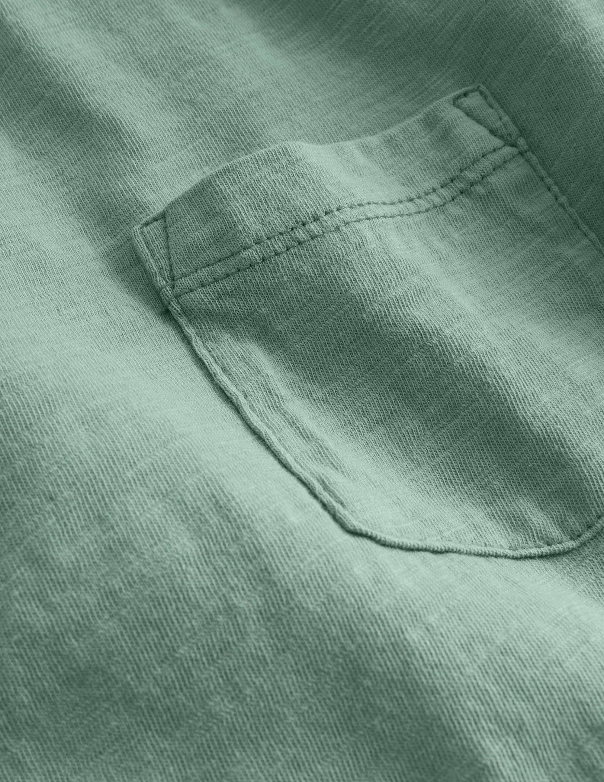 T-shirt délavé à manches longues-Vert fumée - Image 3