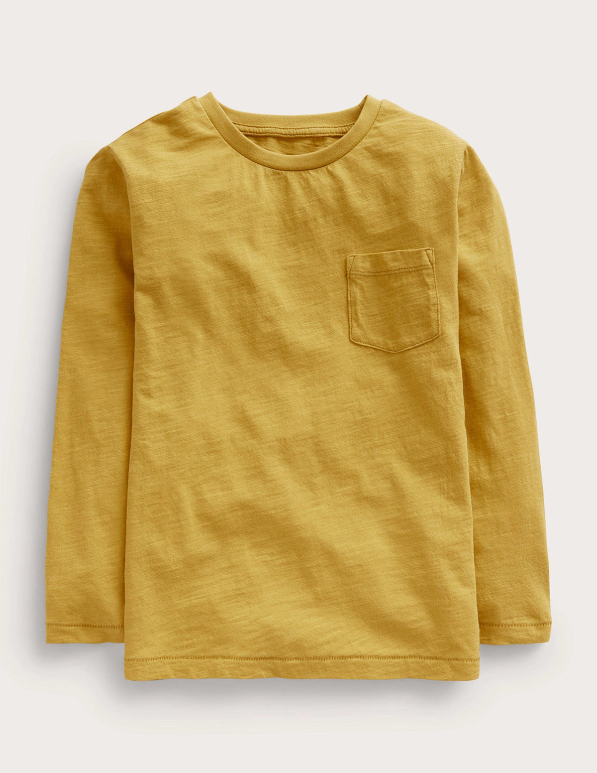 Langärmliges T-Shirt in gewaschener Optik-Ölgelb-1