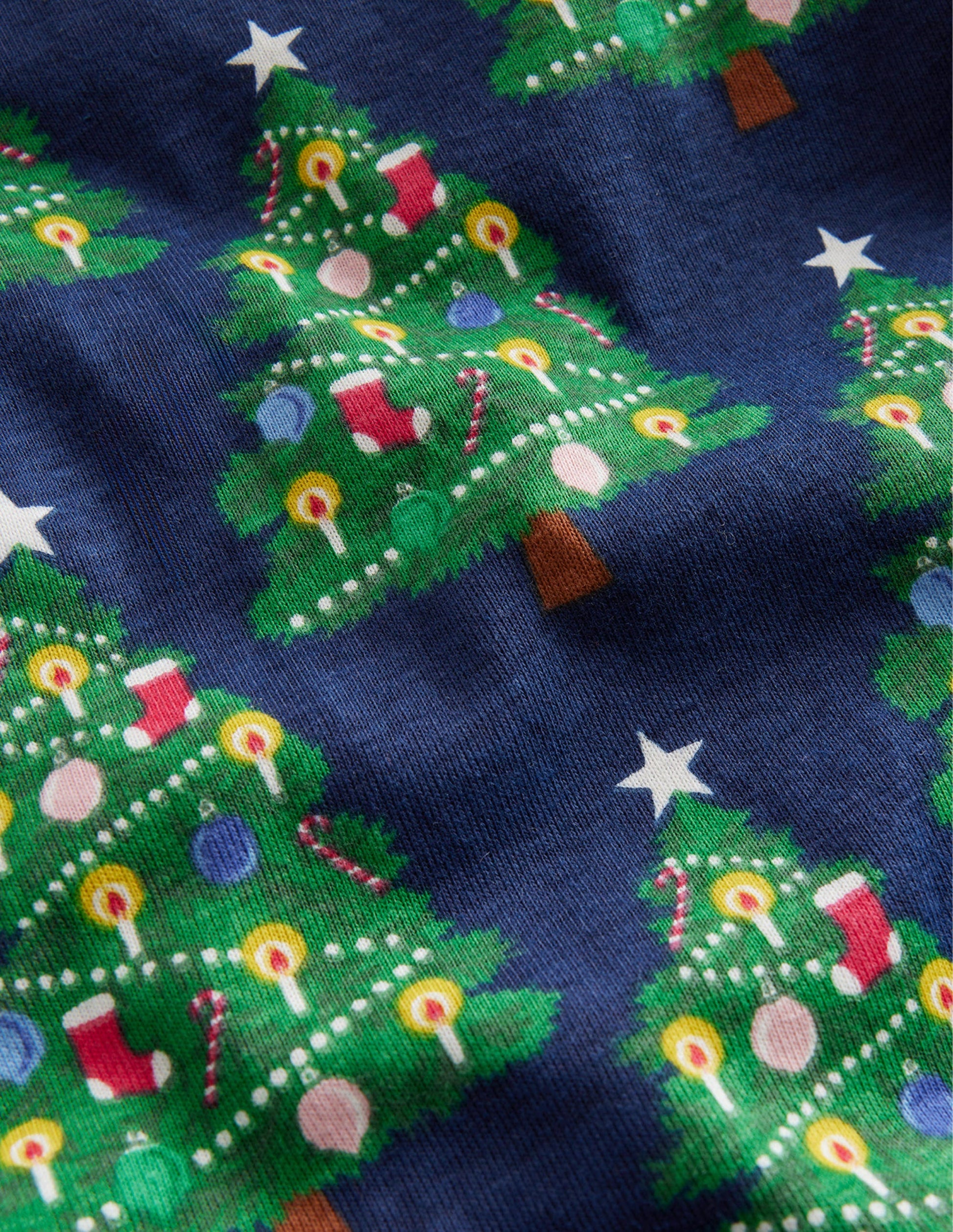 Im Dunkeln leuchtender Schlafanzug-Schuluniform-Marineblau Weihnachten-3