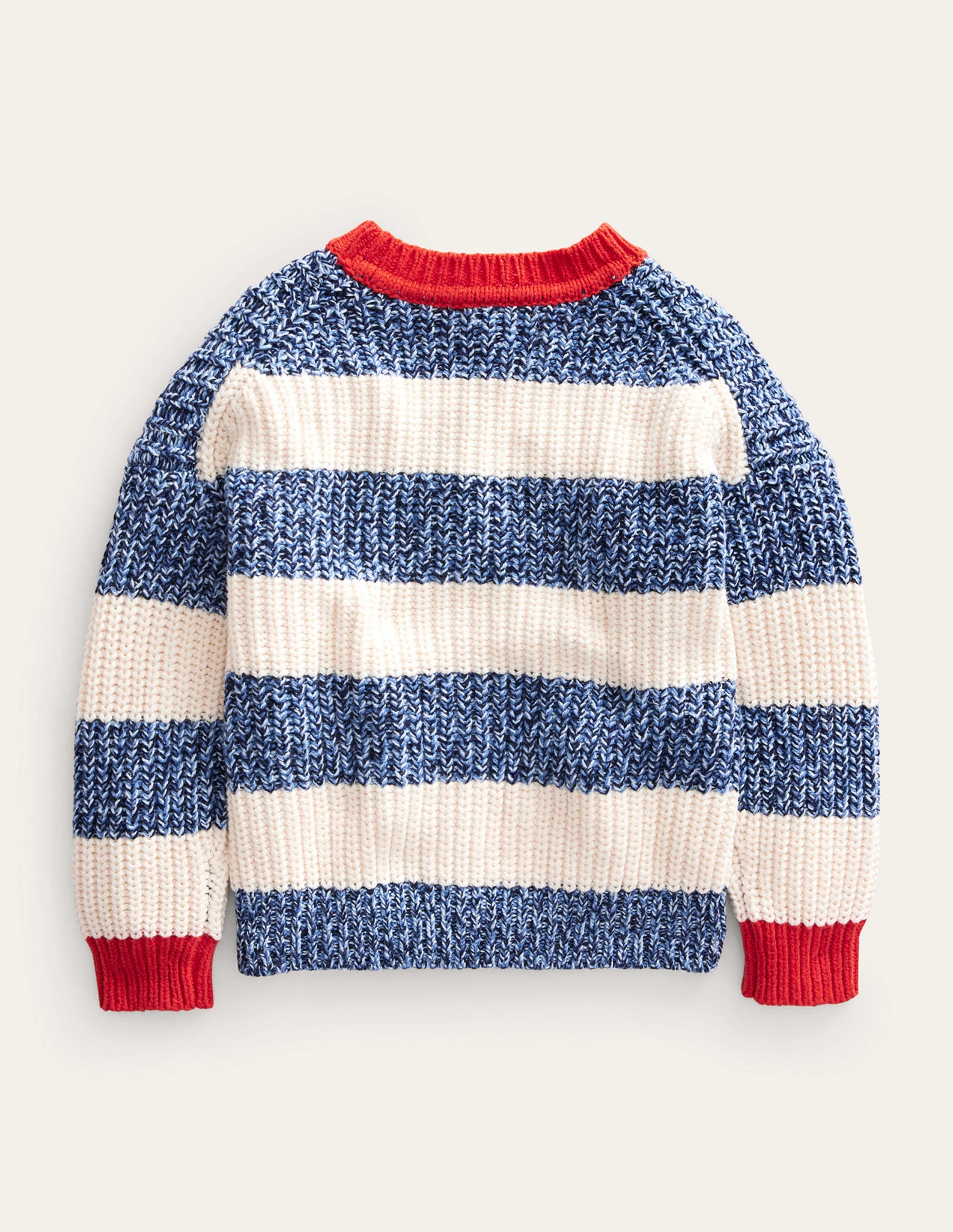 Pull côtelé à rayures-Bleu marine twisté/écru chiné - Image 2