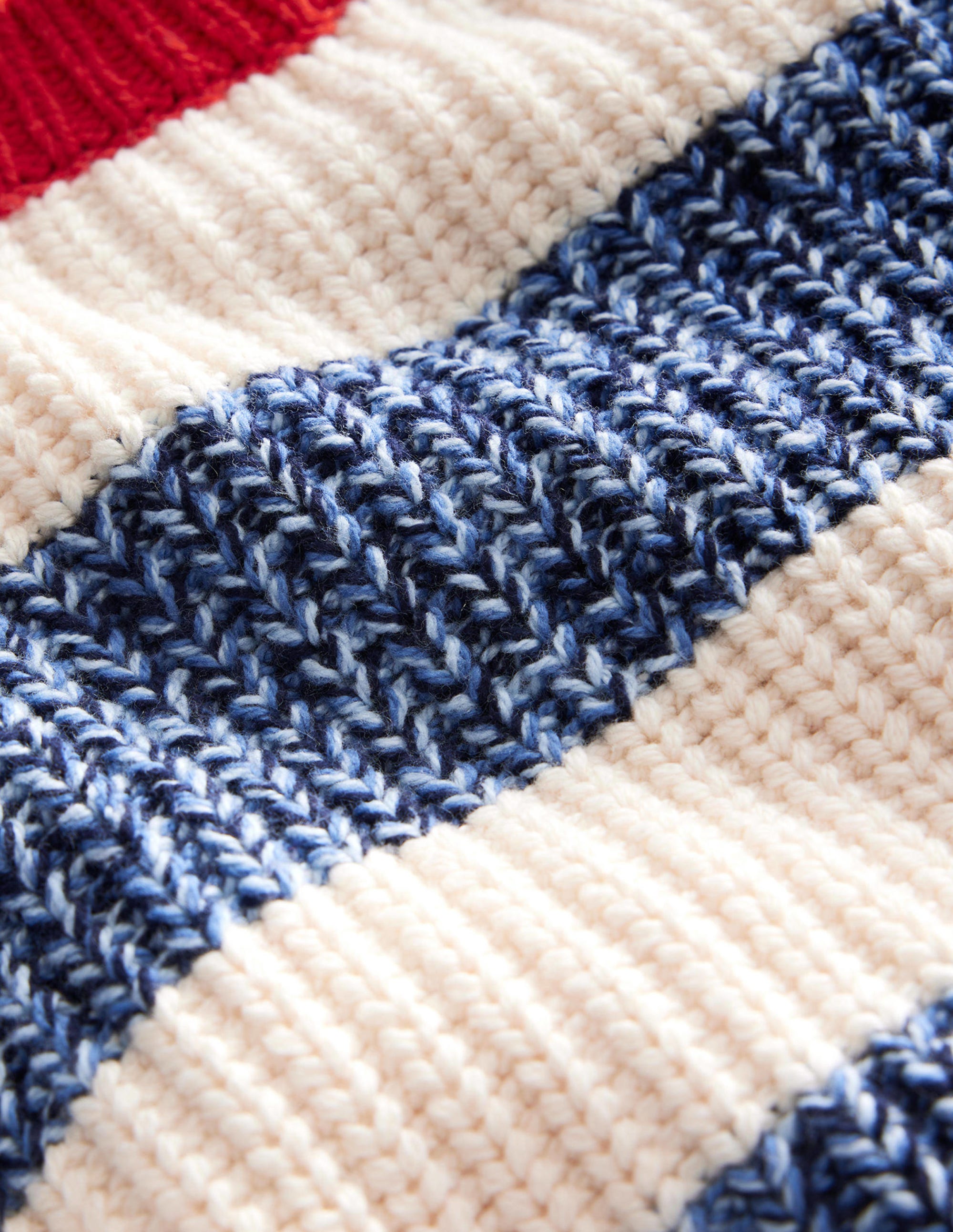 Pull côtelé à rayures-Bleu marine twisté/écru chiné - Image 3